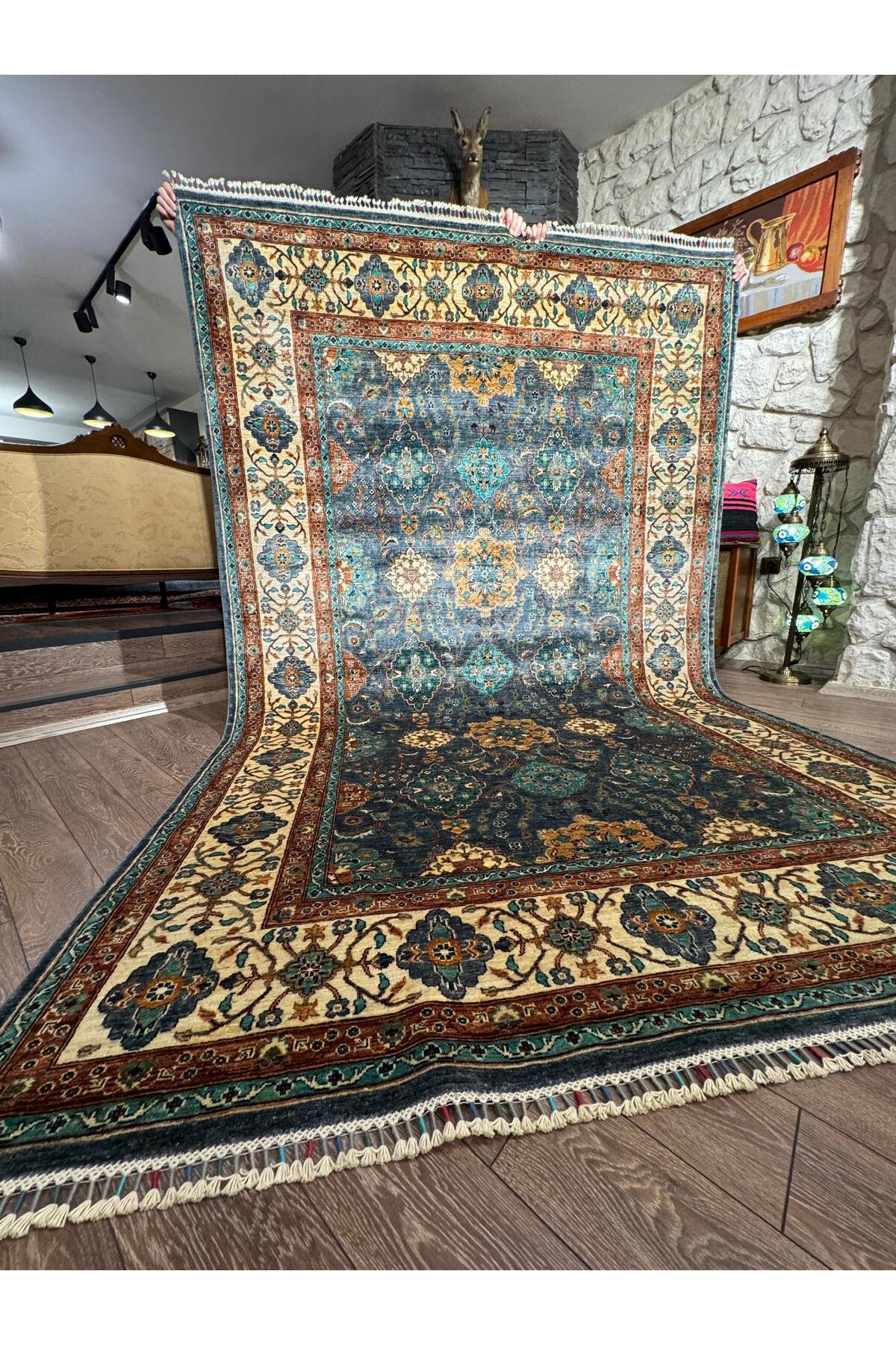 El Dokuma Afgan Şehrazat Halısı 211x313