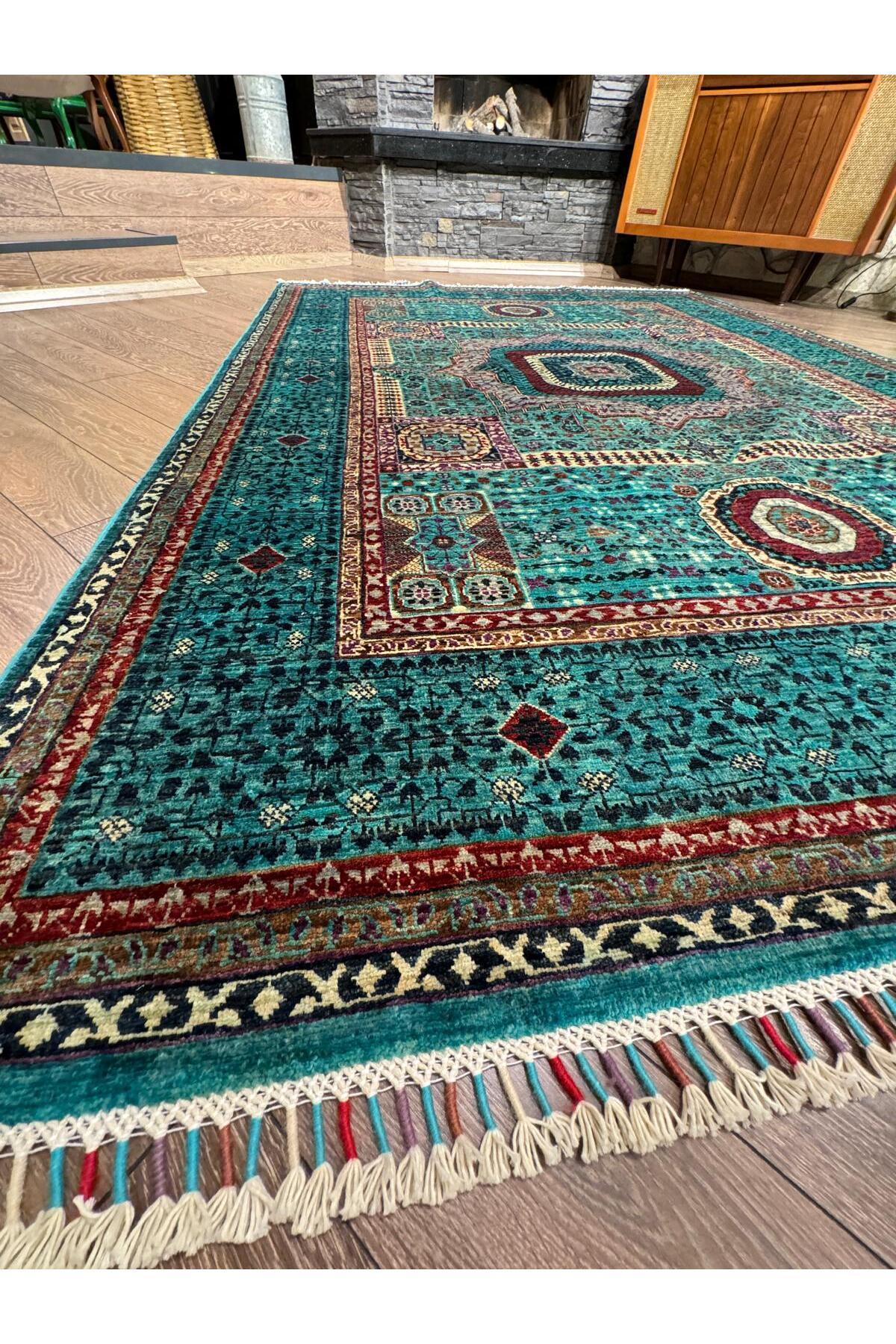 El dokuma Afgan Memlük Halısı 175 x 242