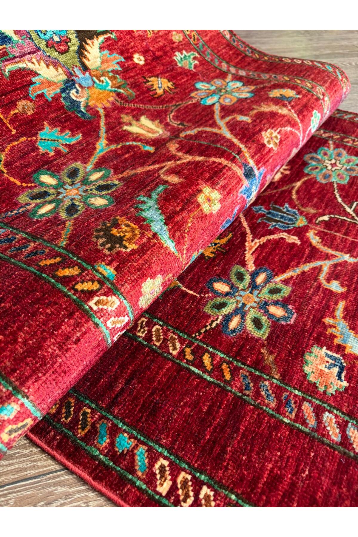 El Dokuma Afgan Sultani Yün Yolluk 83x258