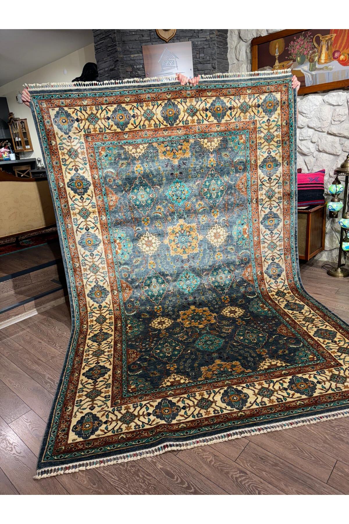 El Dokuma Afgan Şehrazat Halısı 211x313