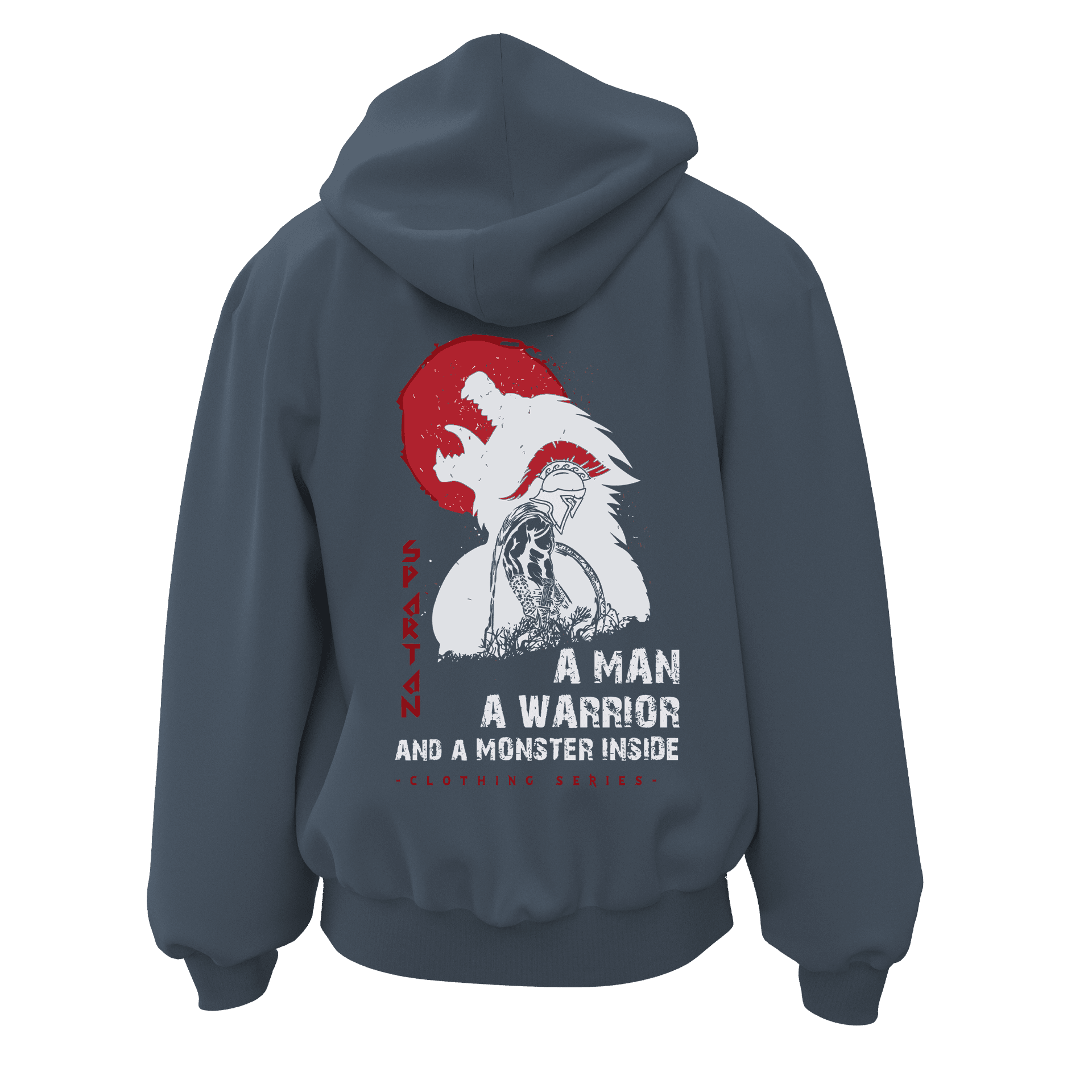 A Man A Warrior And A Monster Insıde Ön ve Arka Baskılı Warrior Series(Unisex Fermuarlı Hoodie )