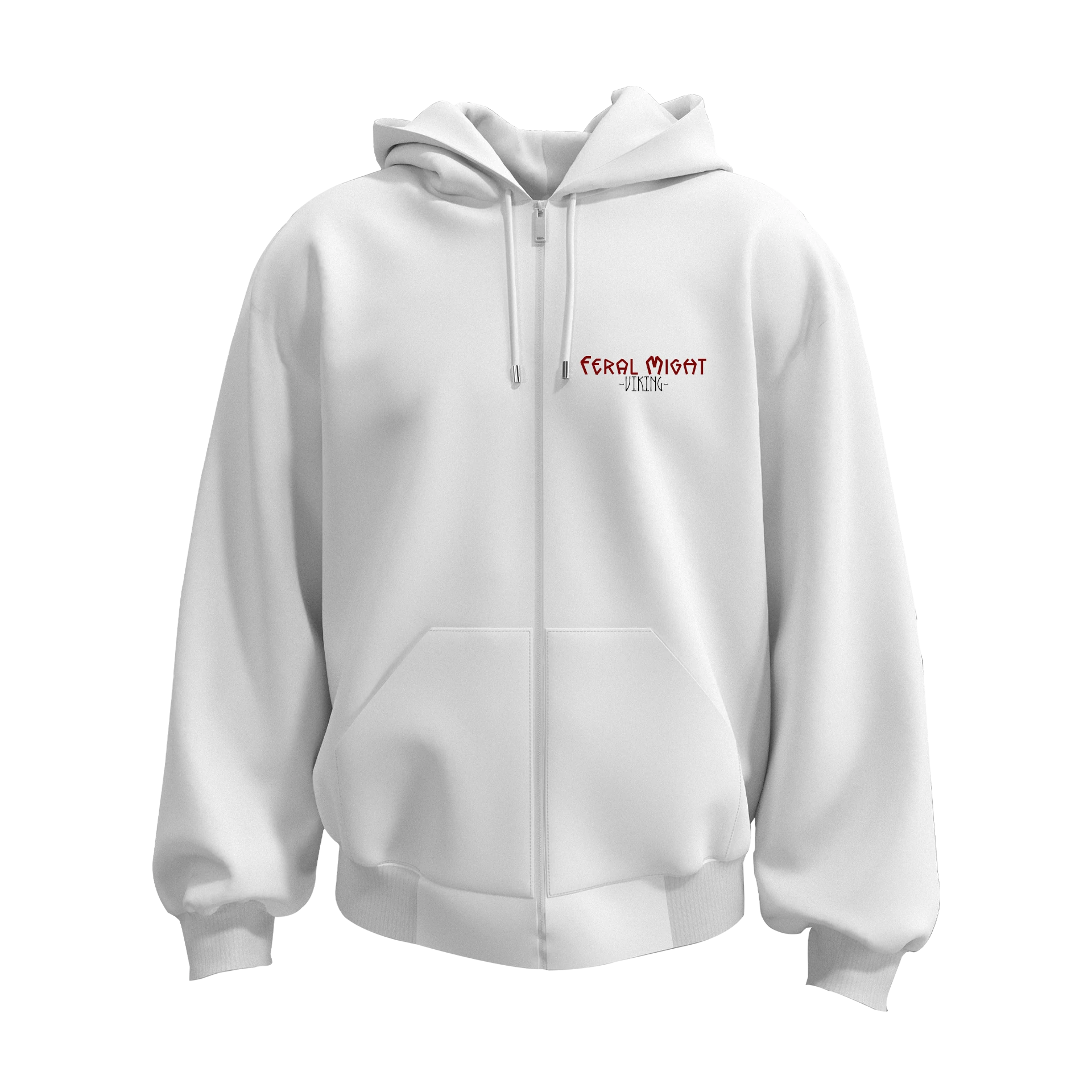   Feral Might Ön Ve Arka Baskılı  Nordic Series  (Unisex Fermuarlı Hoodie )