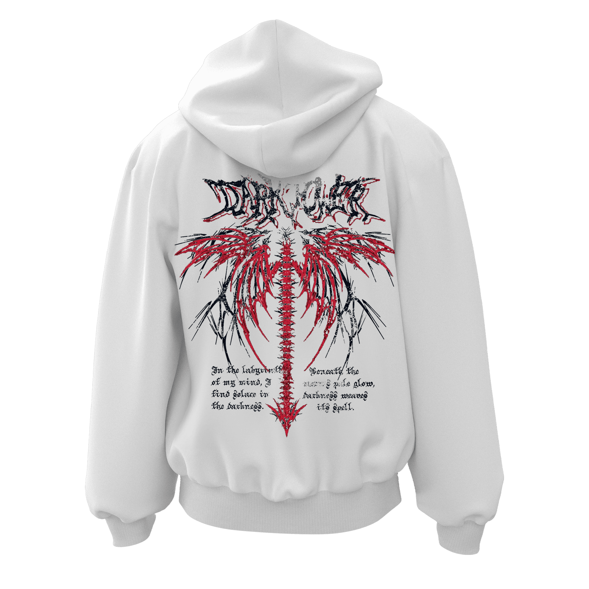 Dark Wind  Ön Ve Arka  Baskılı  Gothic Series (Unisex Fermuarlı Hoodie )