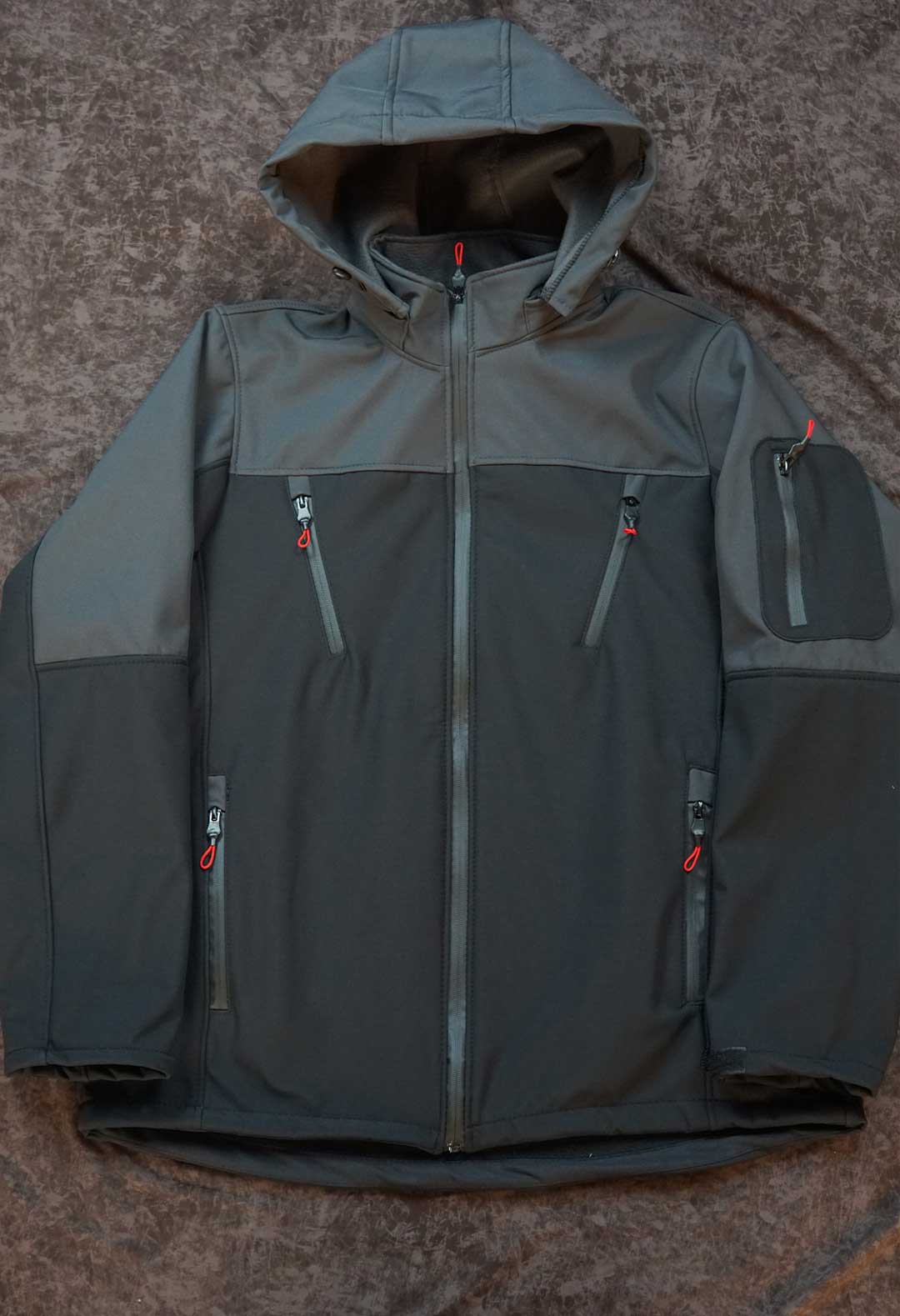 Soft Shell Gri Siyah Segmented Model(Unisex Mont)