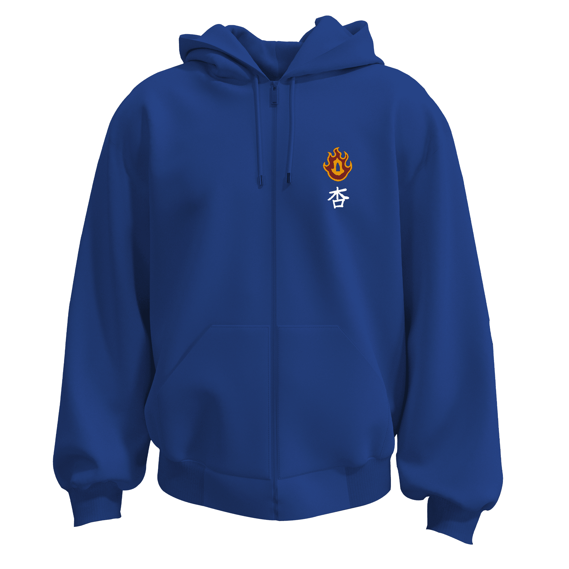 Rengoku Ön Nakışlı ve Arka BaskılıAnime Series   (Unisex Fermuarlı Hoodie )