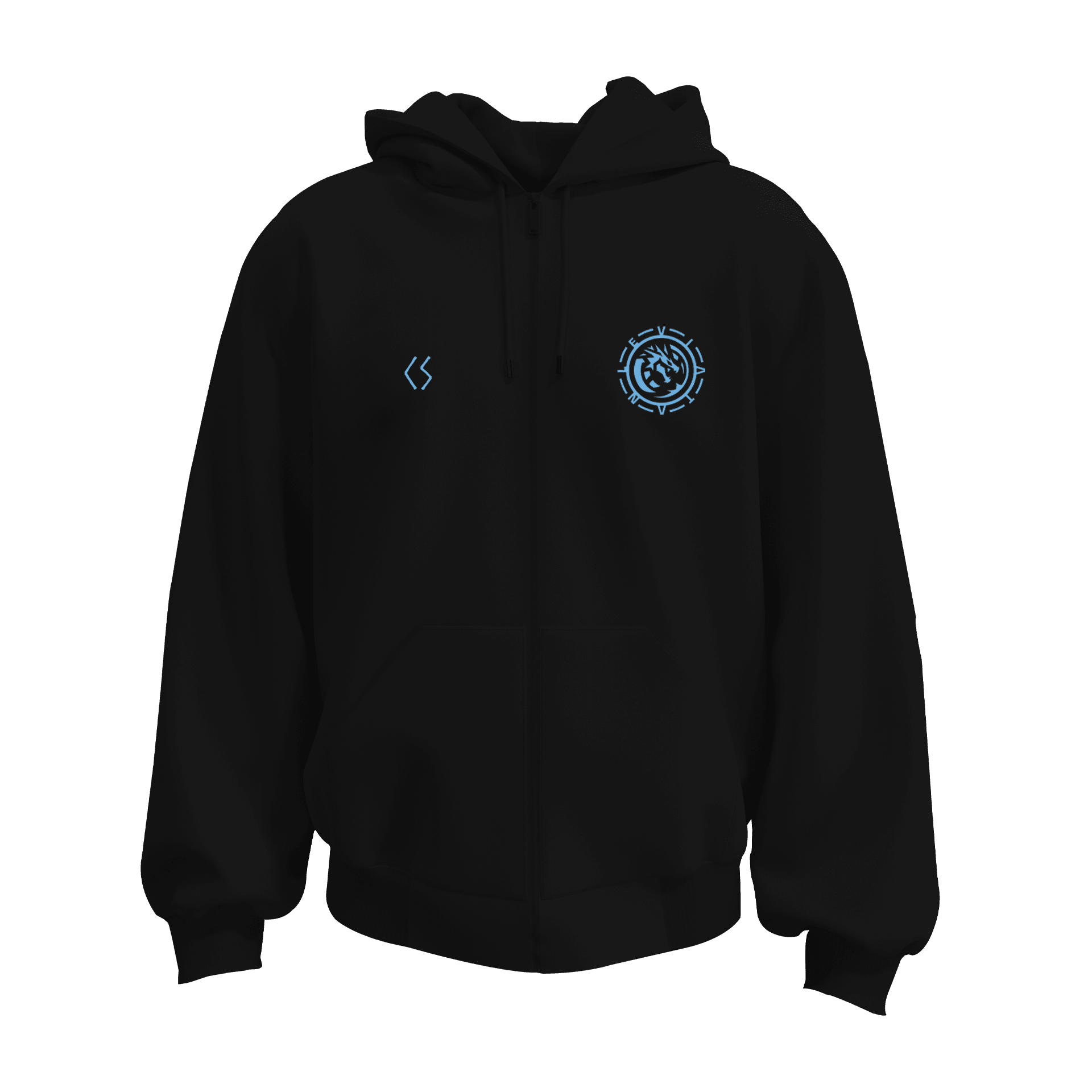 "Ruller Of The Deep Leviathan ."  Ön Ve Arka  Baskılı  Nordic Series (Unisex Fermuarlı Hoodie )