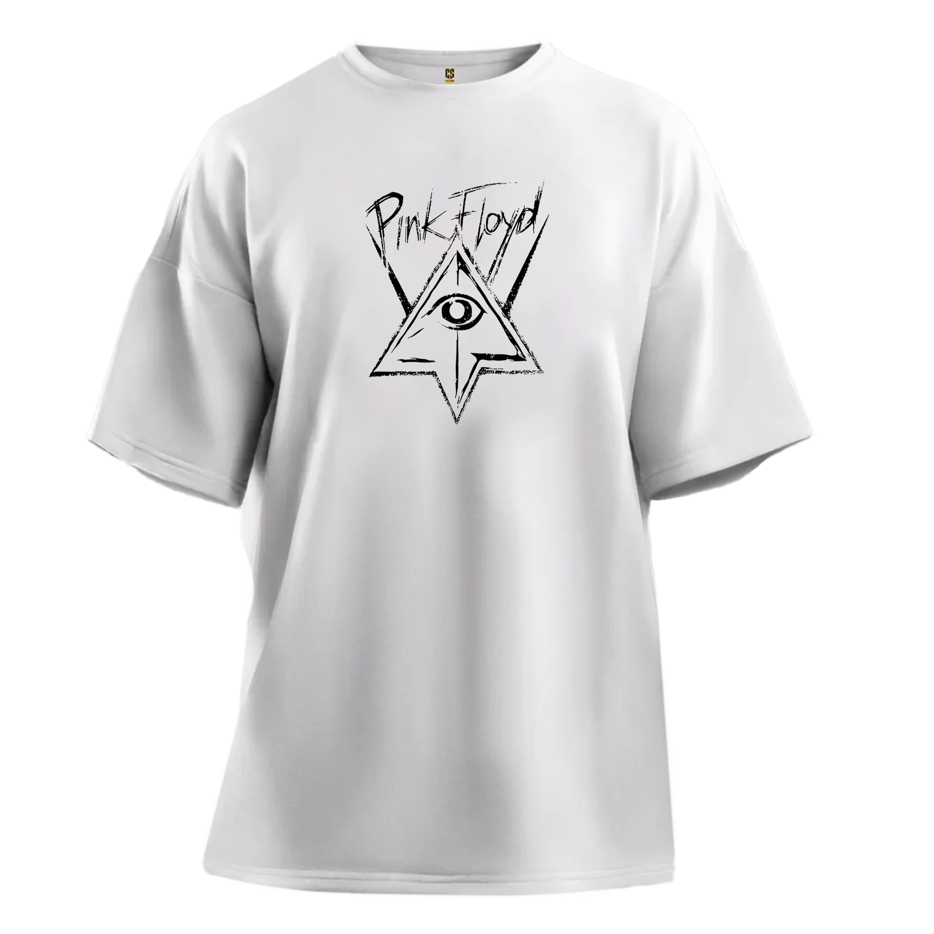 Pink Floyd  Ön ve Arka    Baskılı (M   BEDEN  Beyaz Oversize  TEK Beden Outlet Ürün)