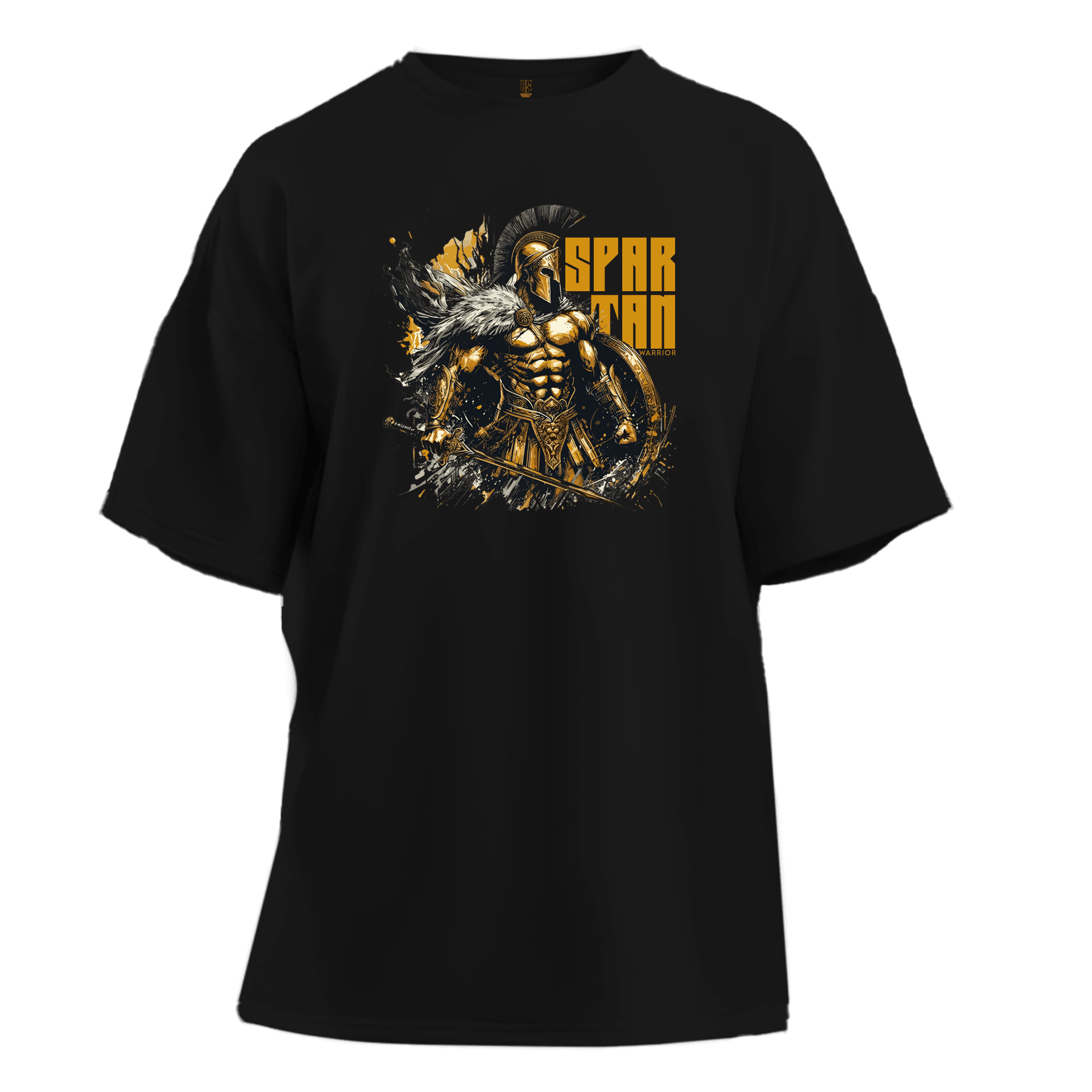Golden Spartan Warrior Ön Baskılı(Unisex Tişört)