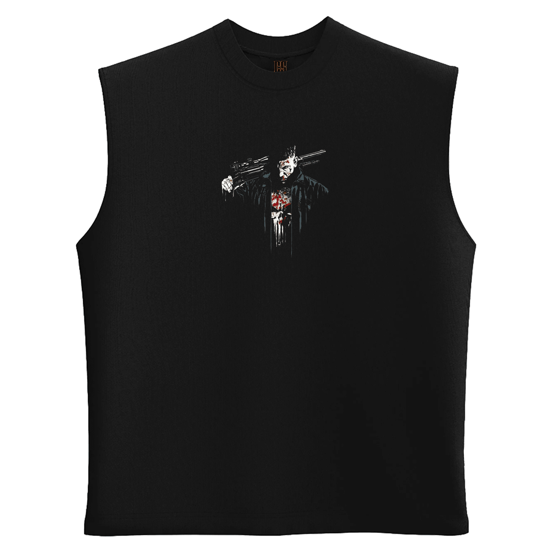 Punisher Ön Minimal Logo Hero Series Ön Baskılı (Unisex Sleeveless Atlet )