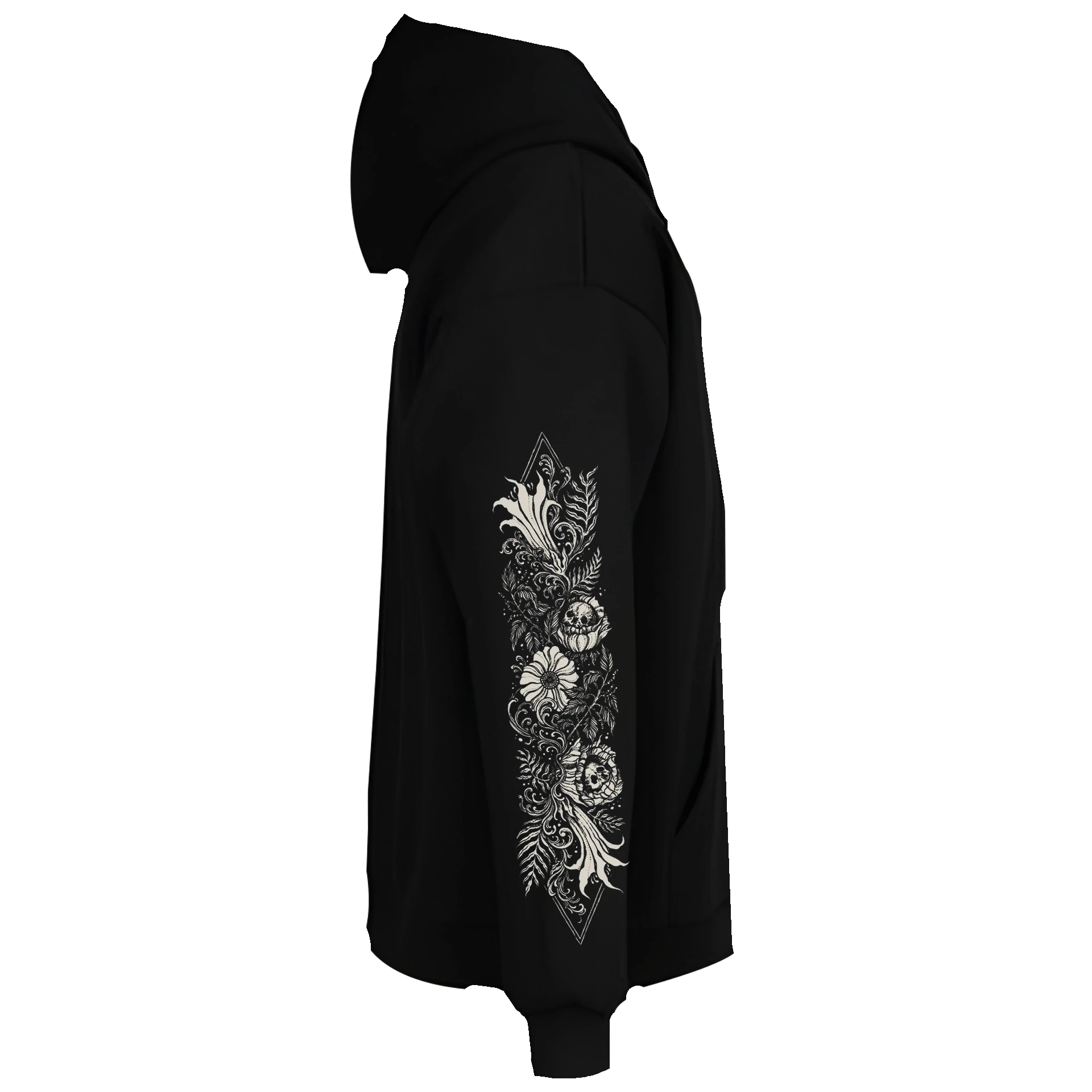 Devil Pattern Ön ve Kol Baskılı  (Unisex Hoodie )