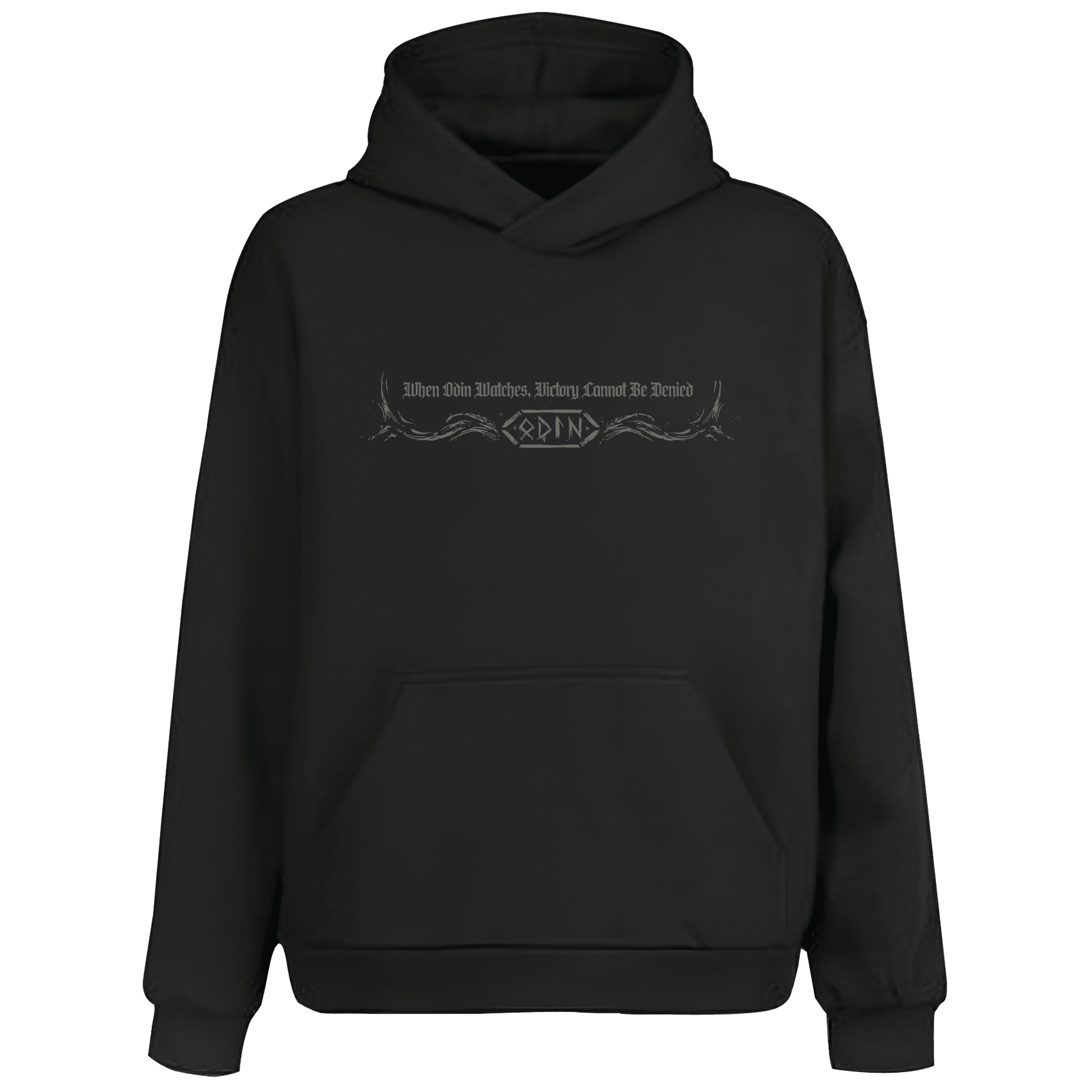  When Odin watches, victory cannot be denied   Ön Ve Arka Baskılı Nordic  (Unisex Hoodie)