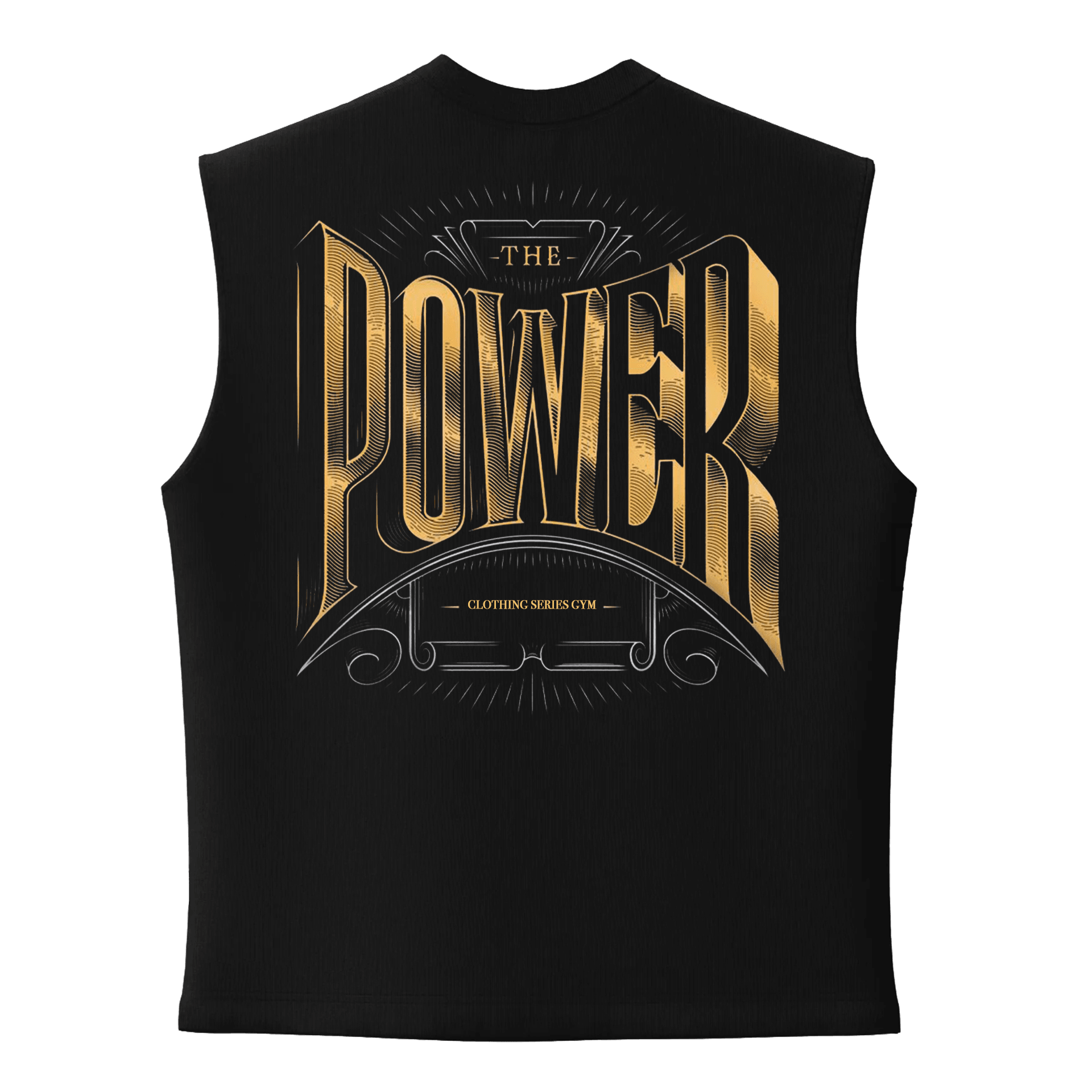 Power Ön Ve Arka Baskılı Spor Series  (Unisex Sleeveless Atlet )