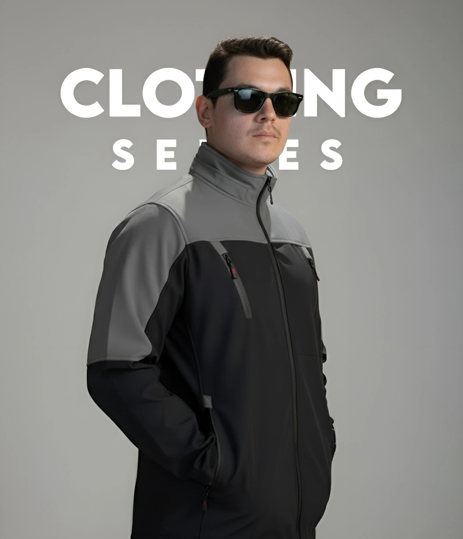 Soft Shell Gri Siyah Segmented Model(Unisex Mont)