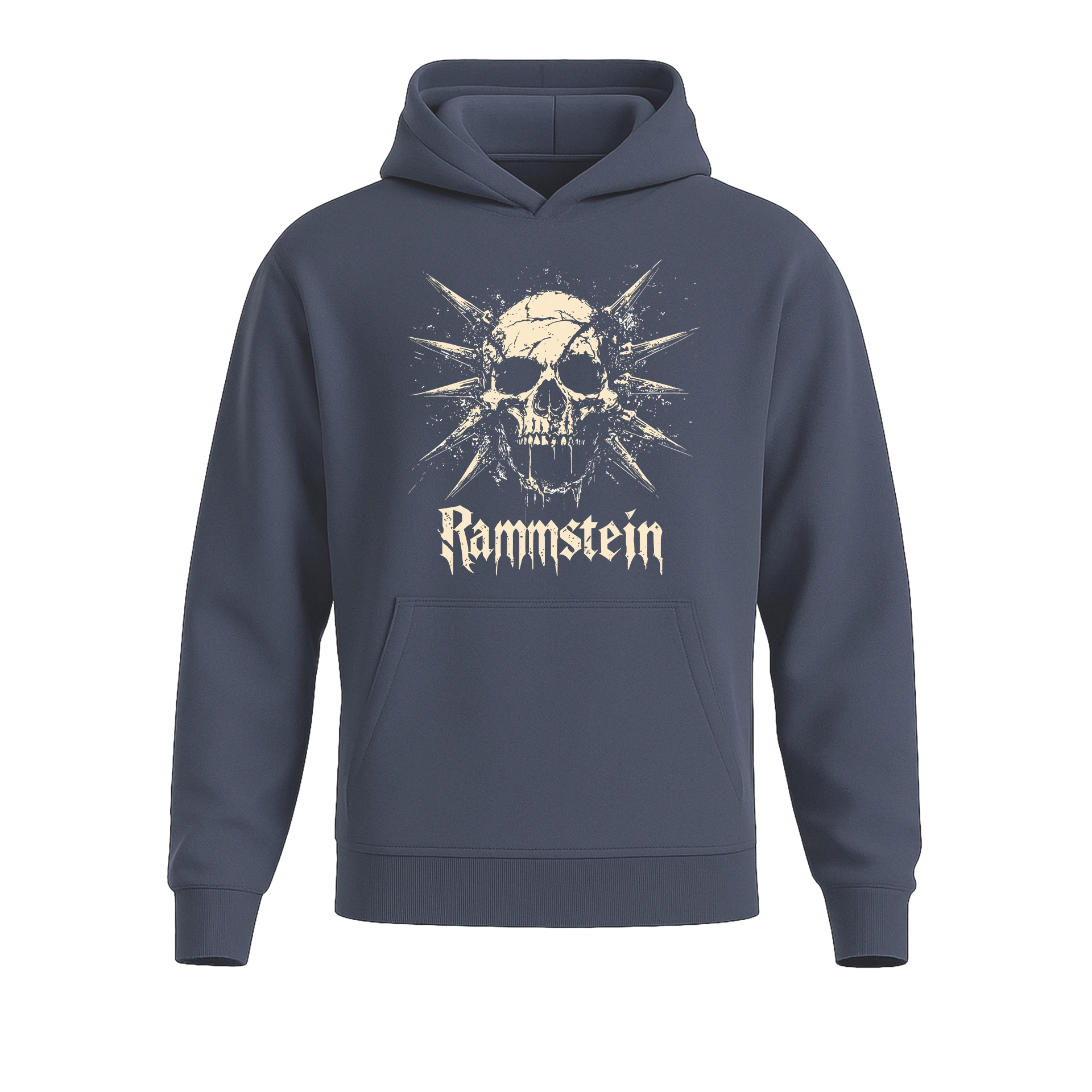 Rammstein Skull  Ön  Baskılı (Unisex Hoodie)