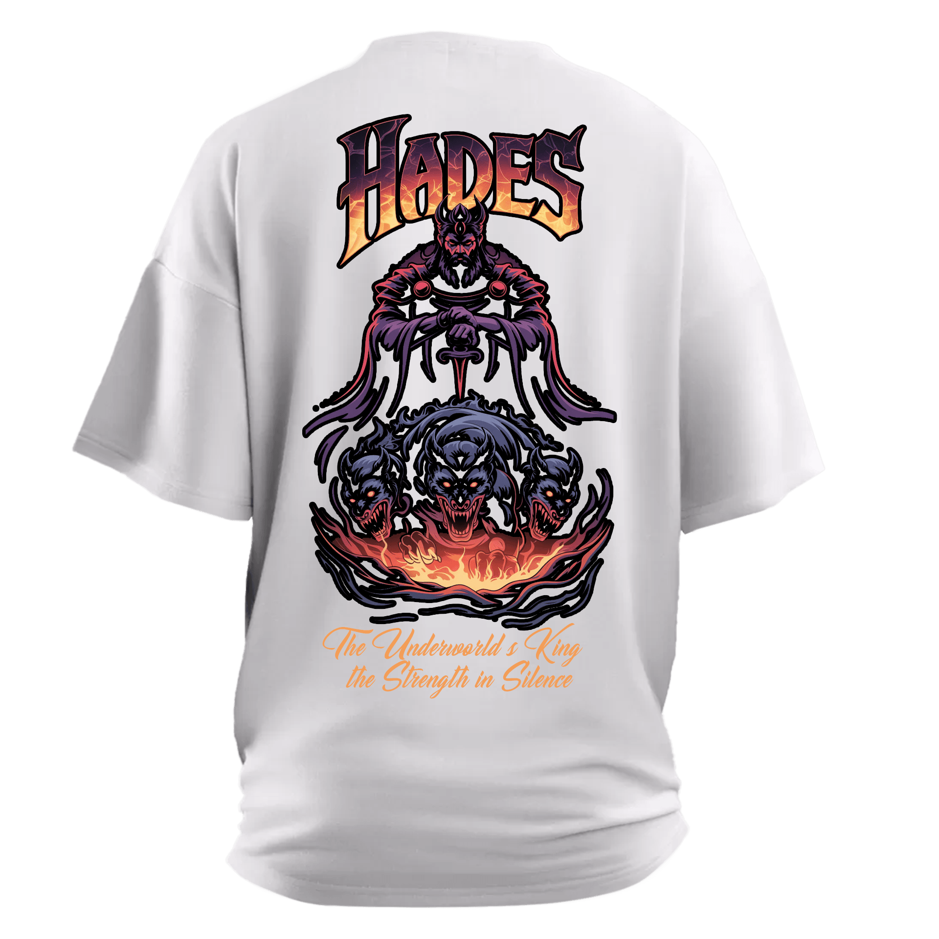 Hades The Underworld’s King,  the Strength in Silence Ön ve Arka  Baskılı (Unisex Tişört)