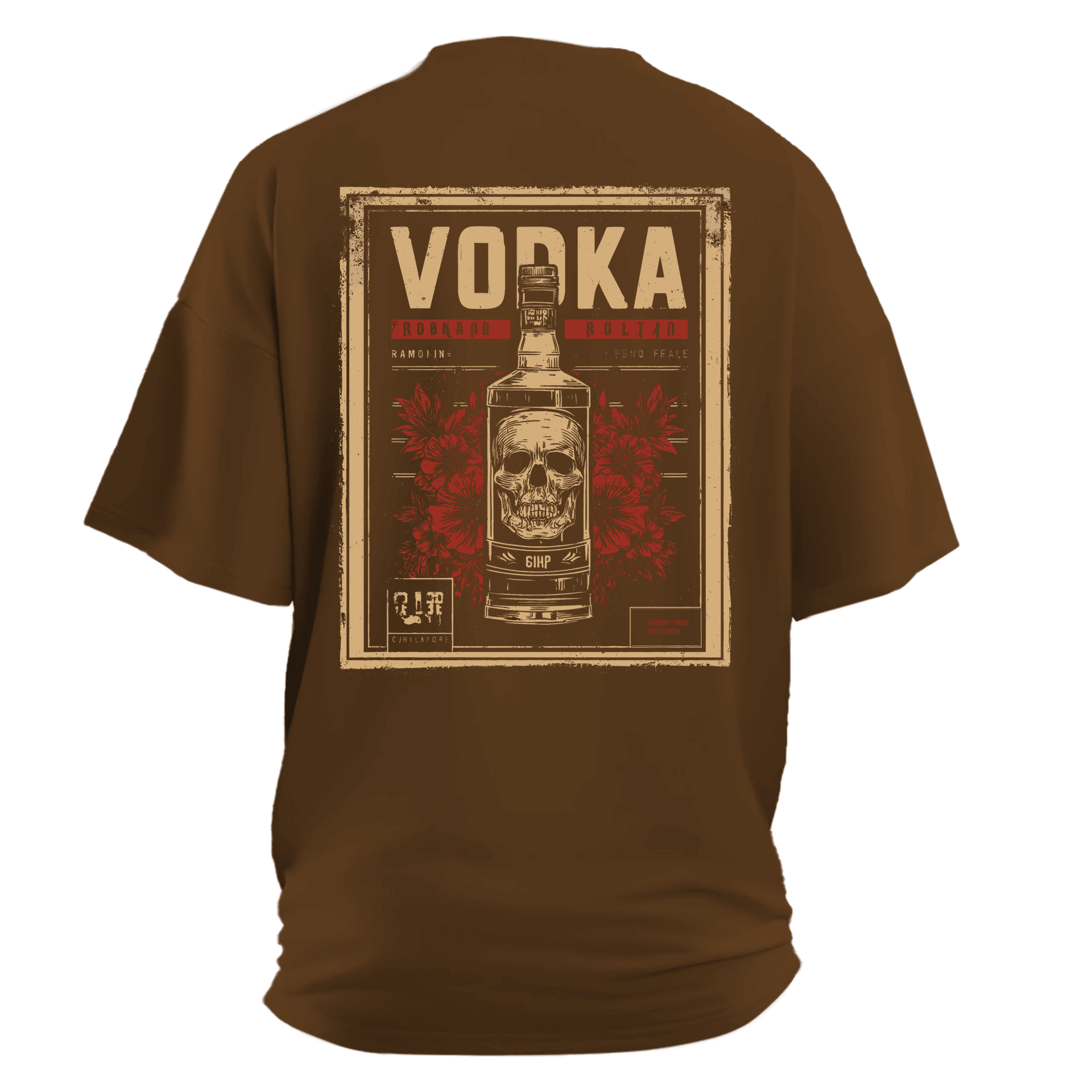 Vodka Skull Alcohol Series  Ön Ve Arka Baskılı (Unisex Tişört)
