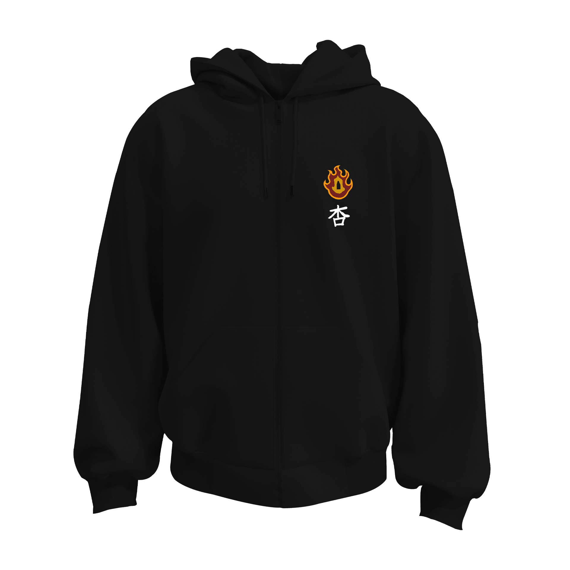 Rengoku Ön Nakışlı ve Arka BaskılıAnime Series   (Unisex Fermuarlı Hoodie )