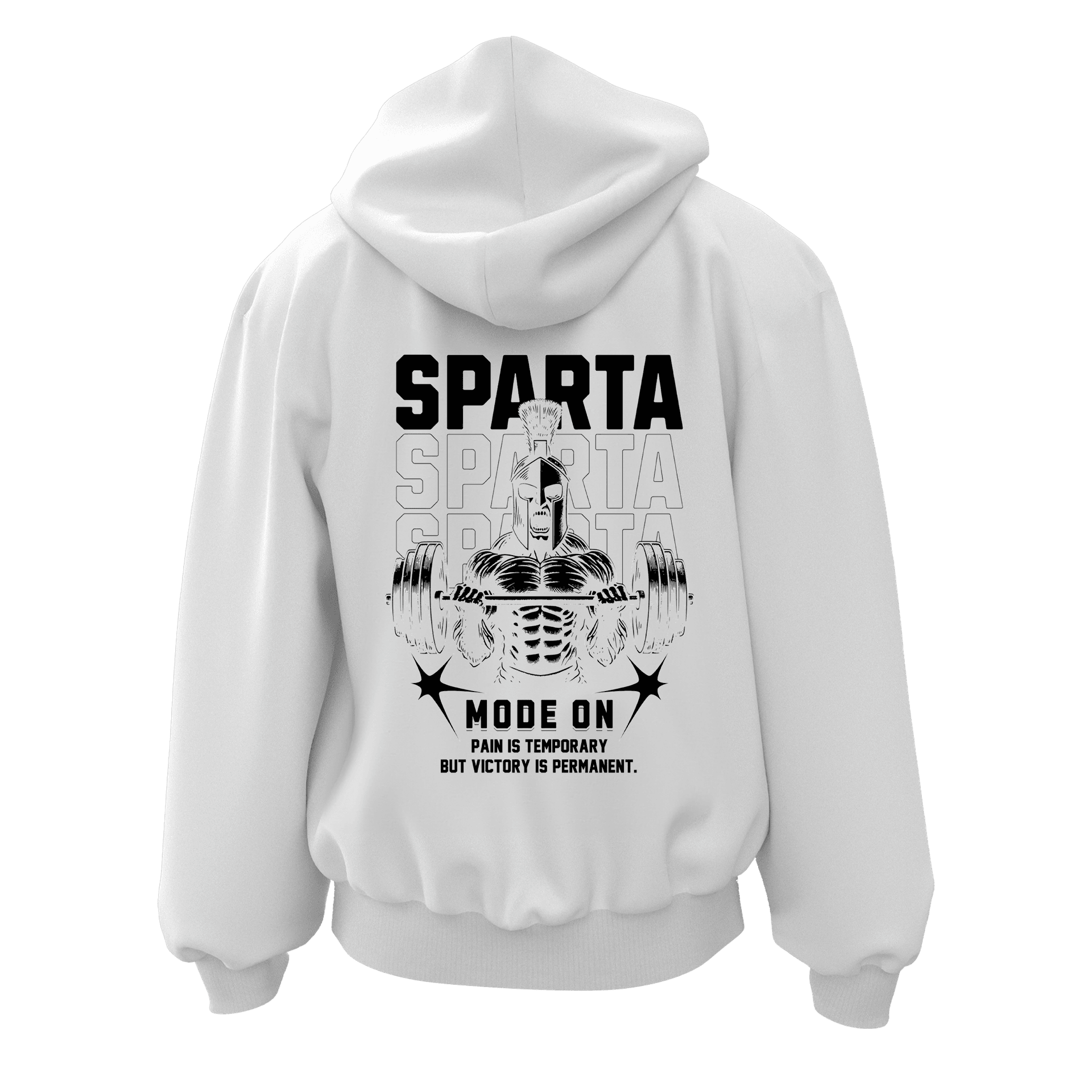 Sparta Mode On   Ön Ve Arka  Baskılı  Spor Series (Unisex Fermuarlı Hoodie )