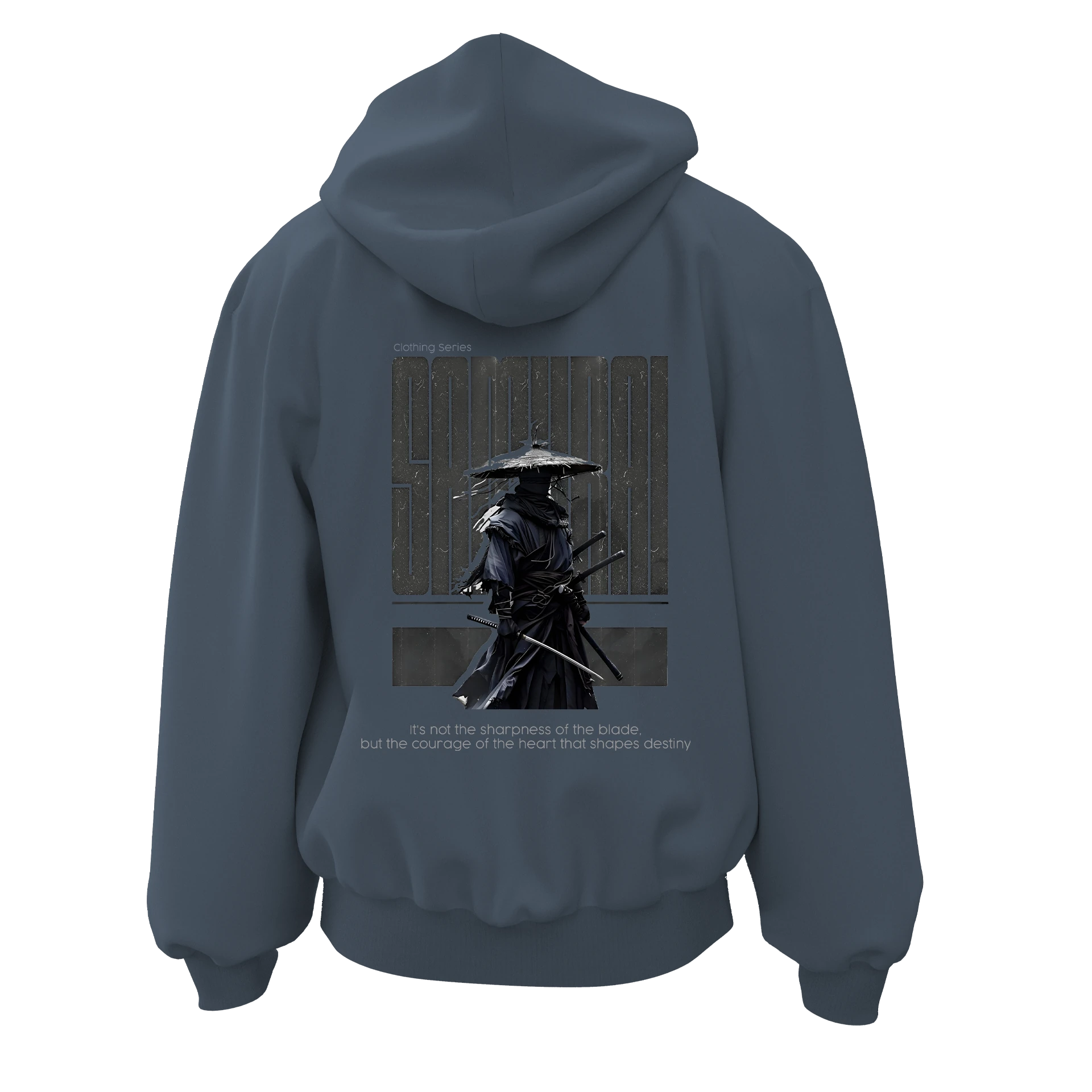 It's not the sharpness of the blade, but the courage of the heart that shapes destiny Ön Ve Arka Baskılı (Unisex Fermuarlı Hoodie)