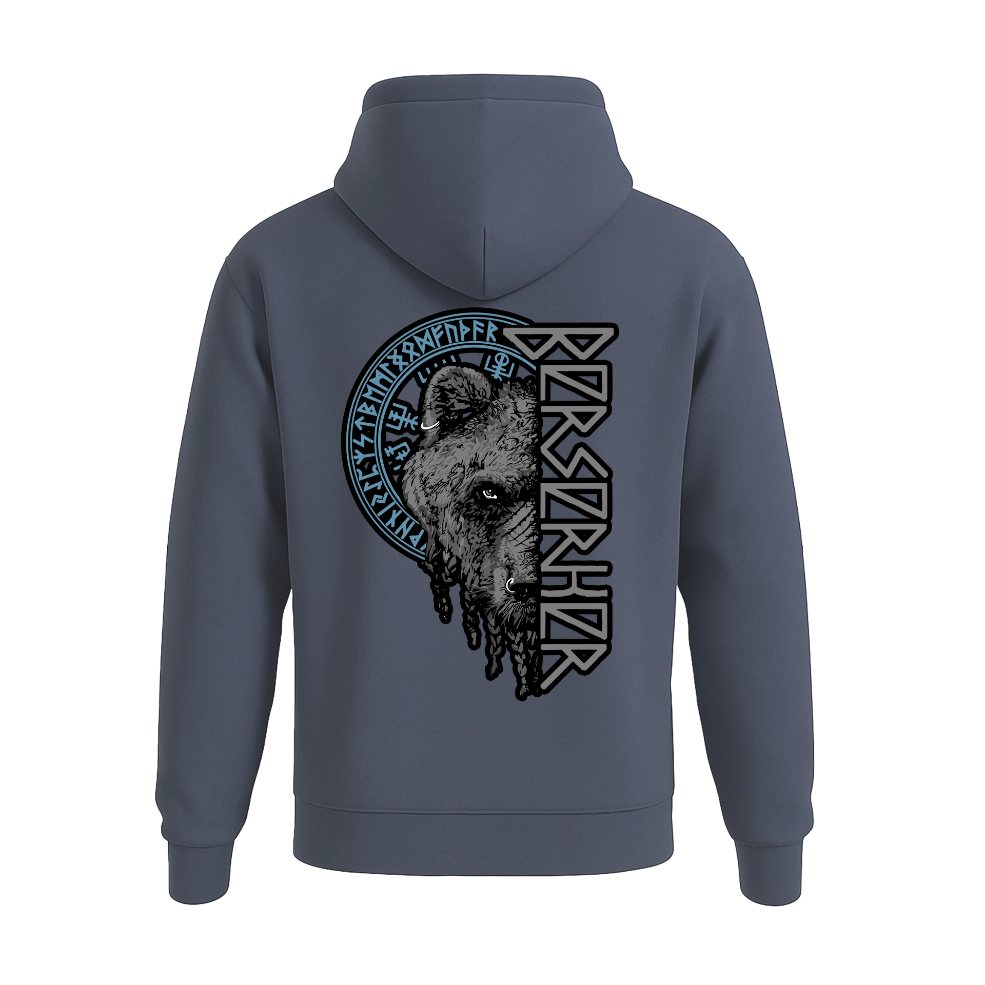  Berserker Bear Ön Ve Arka Baskılı Nordic Series  (Unisex Hoodie )