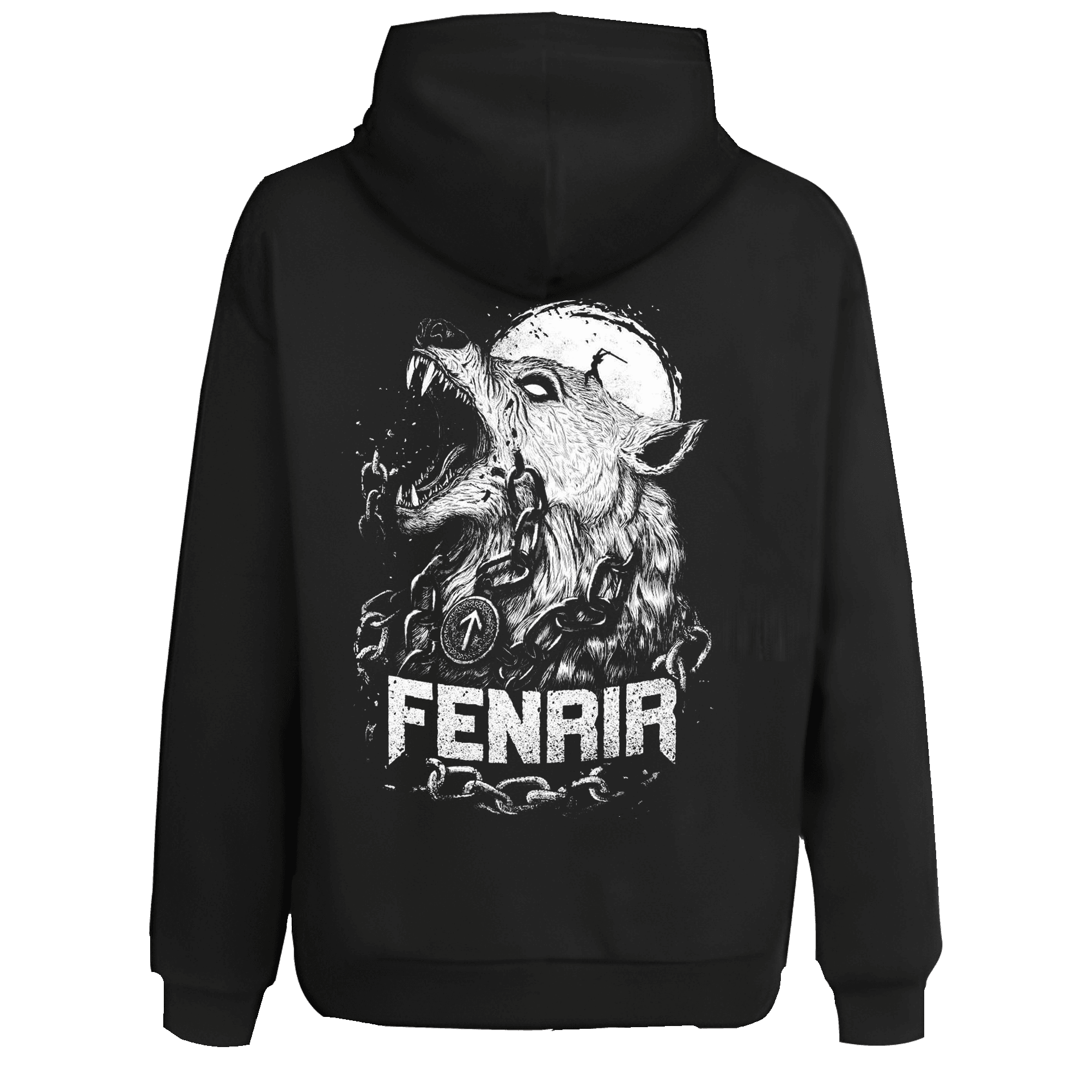 Fenrir Ön Ve Arka  Baskılı Nordic  (Unisex Hoodie)