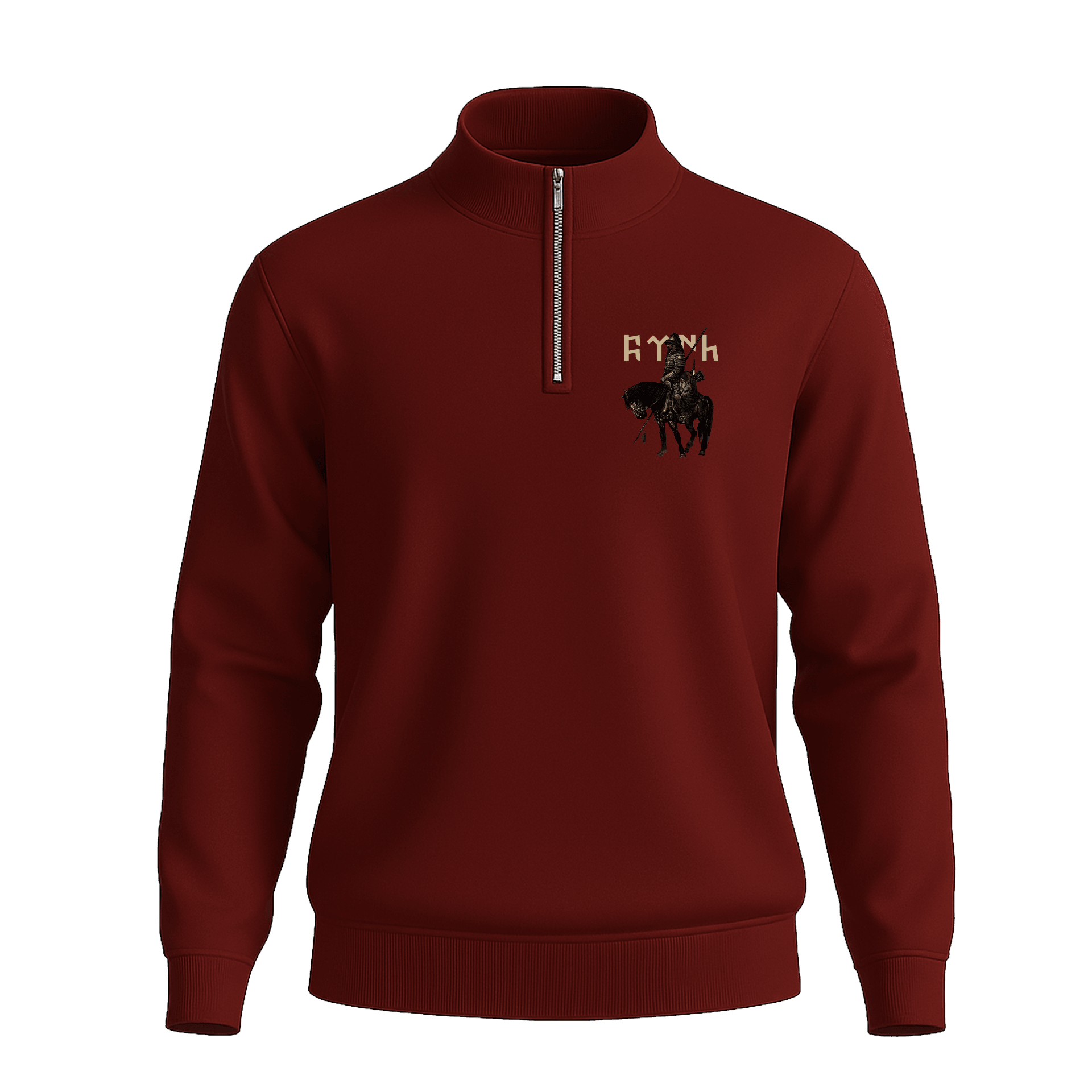 Türk Hakanı  Ön Ve Arka  Baskılı (Unisex Yarım Fermuarlı Sweat)