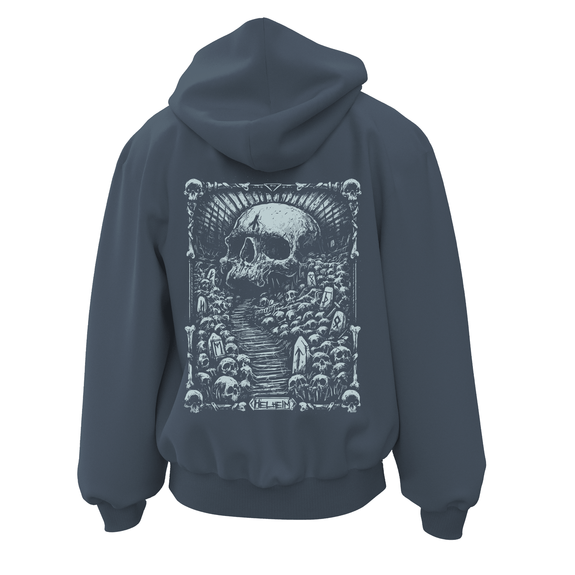 Helheim  Ön Ve Arka  Baskılı  Nordic Series (Unisex Fermuarlı Hoodie )