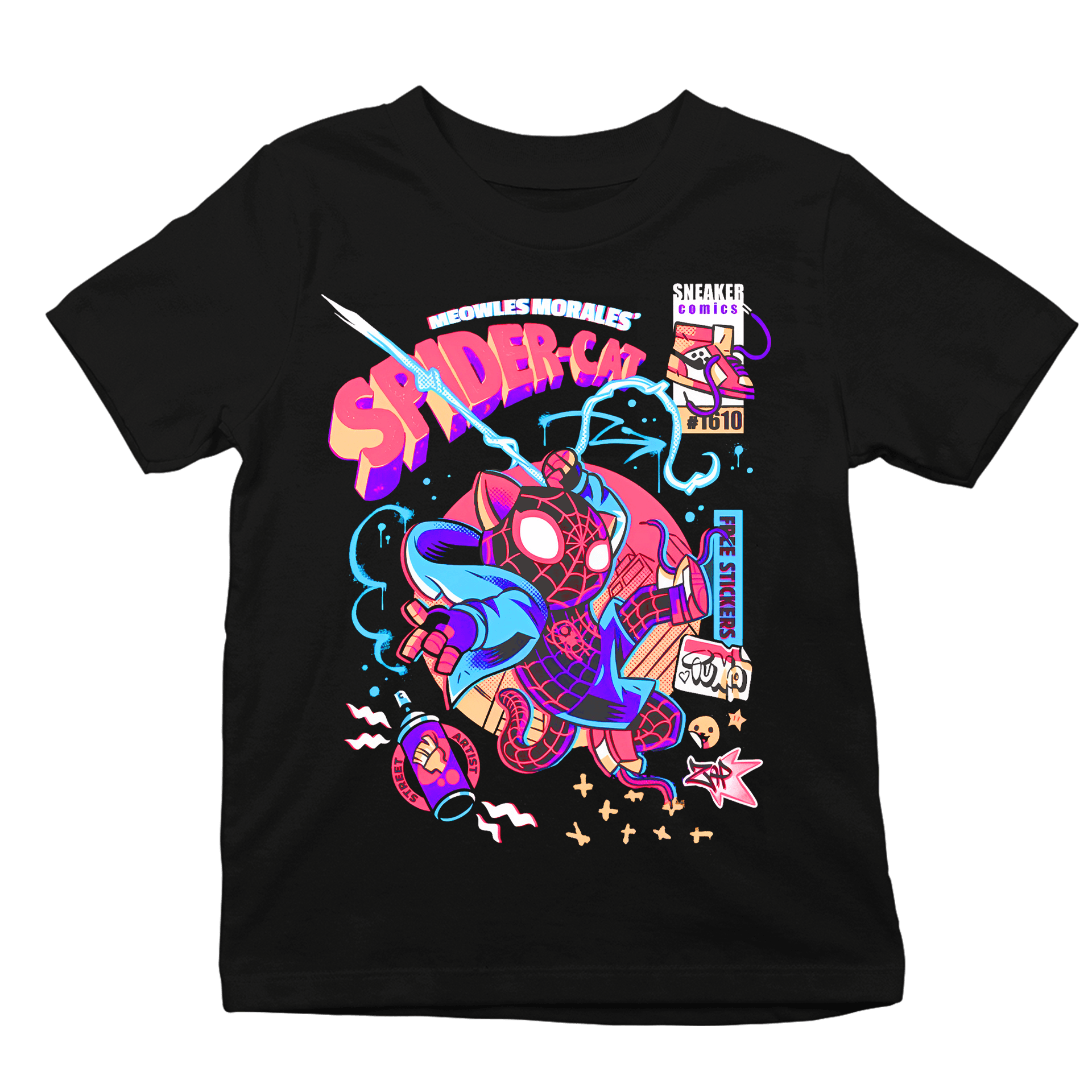 Spider Cat  Ön Baskılı (Çocuk unisex tişört)