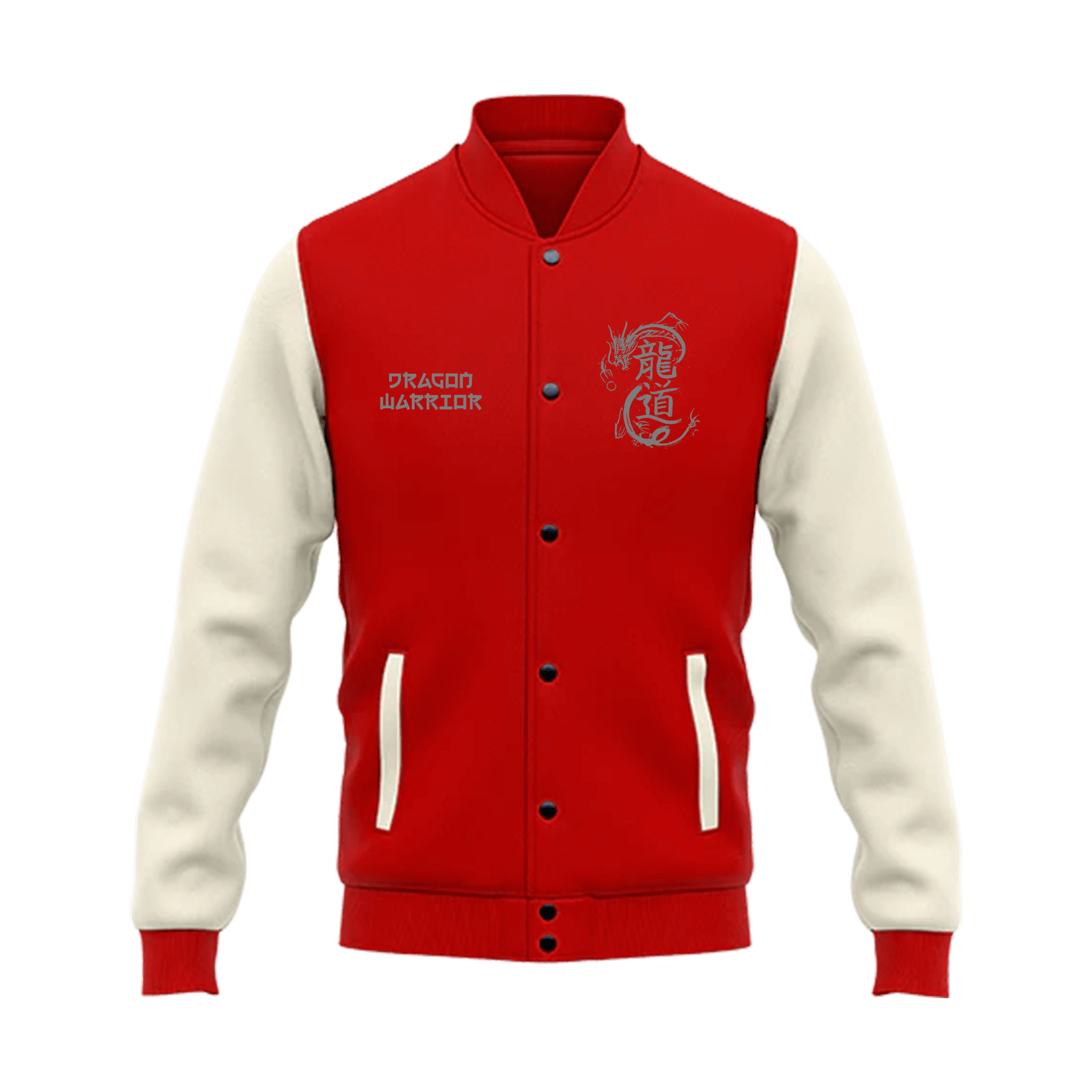 Dragon Warrior Series Ön Ve Arka Baskılı (Unisex Kolej ceketi)