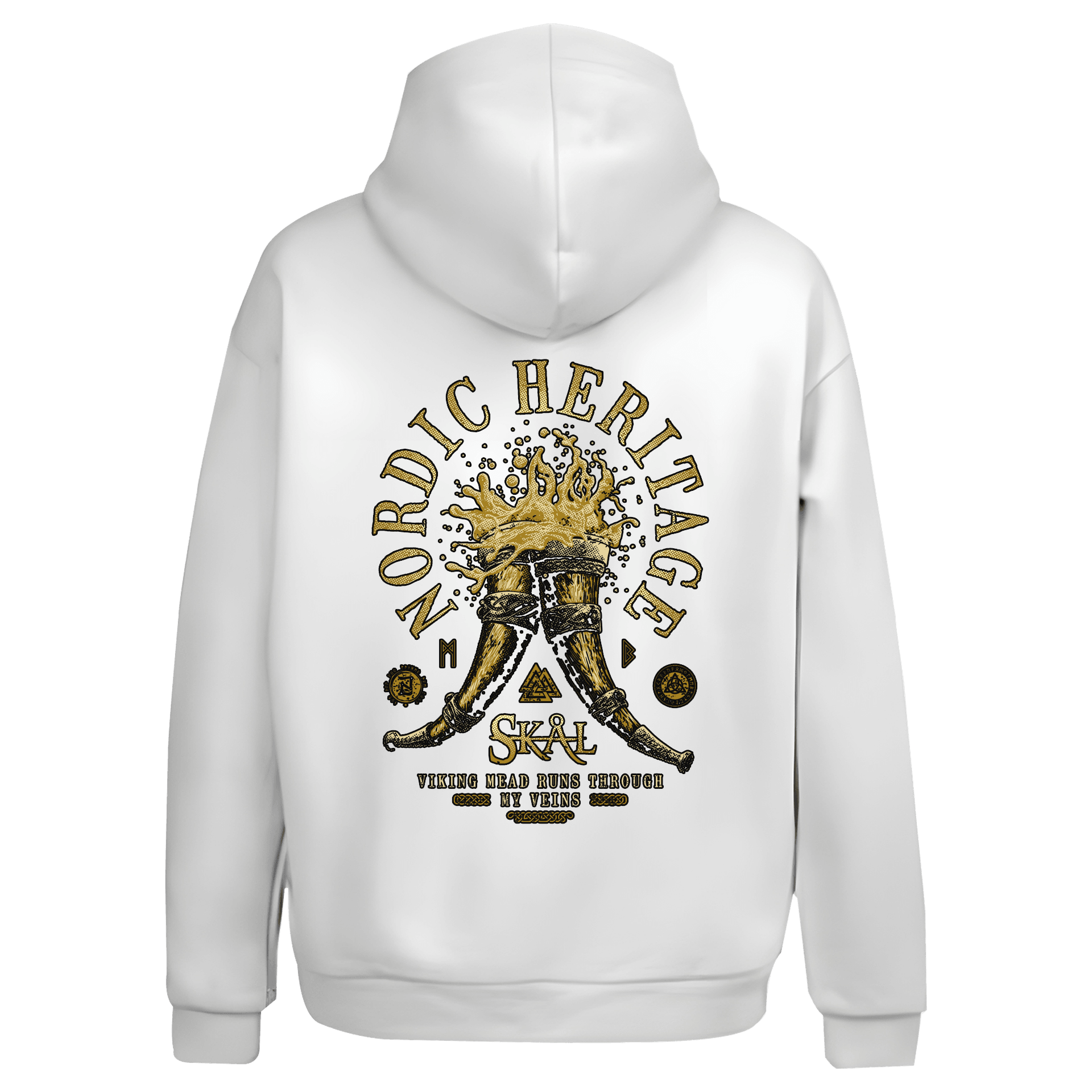  Nordic Heritage Ön Ve Arka  Baskılı  Nordic Series (Unisex Hoodie )