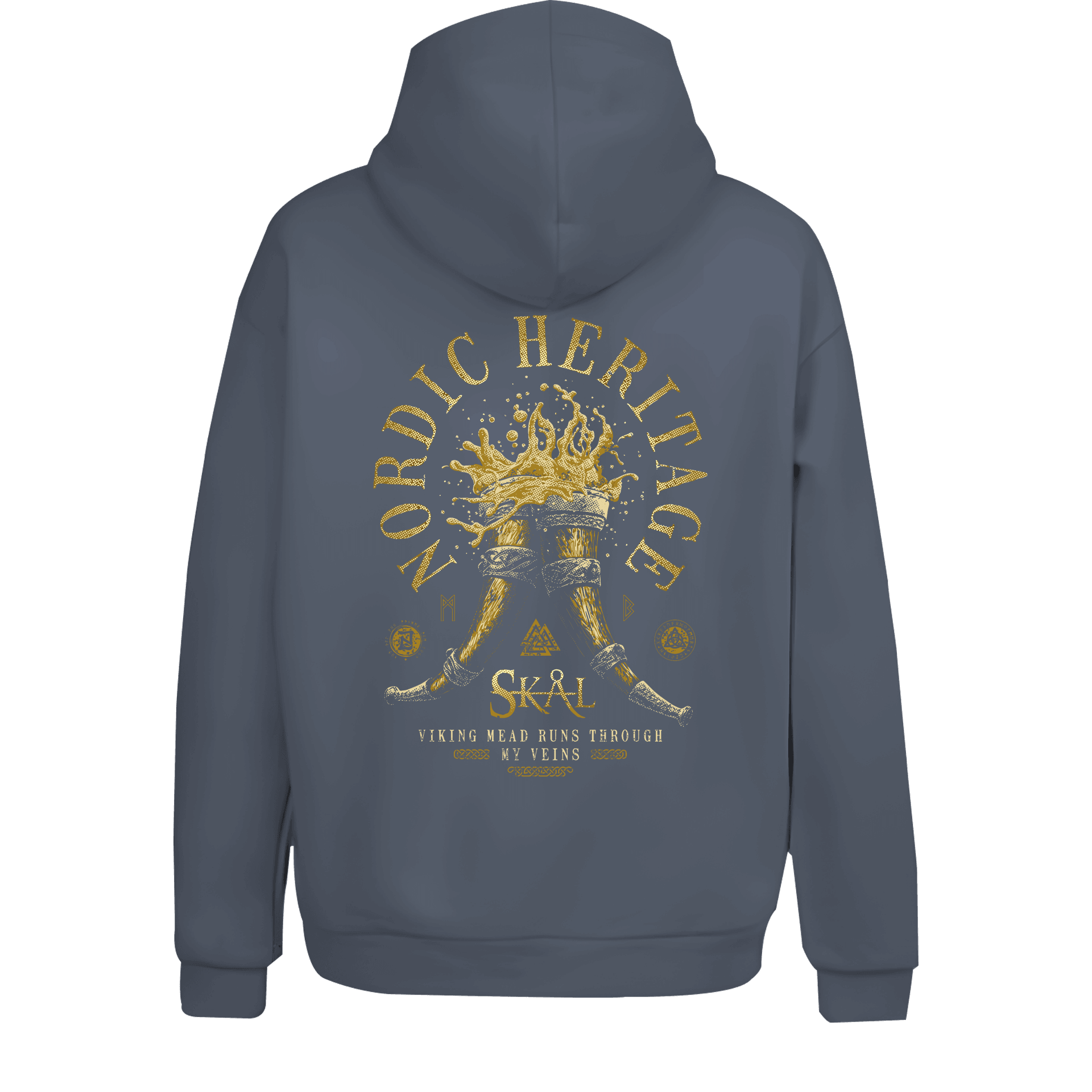  Nordic Heritage Ön Ve Arka  Baskılı  Nordic Series (Unisex Hoodie )
