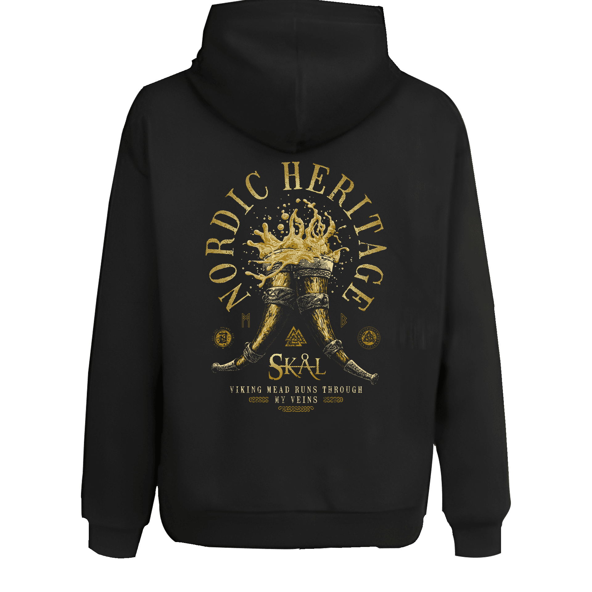 Nordic Heritage Ön Ve Arka  Baskılı  Nordic Series (Unisex Hoodie )