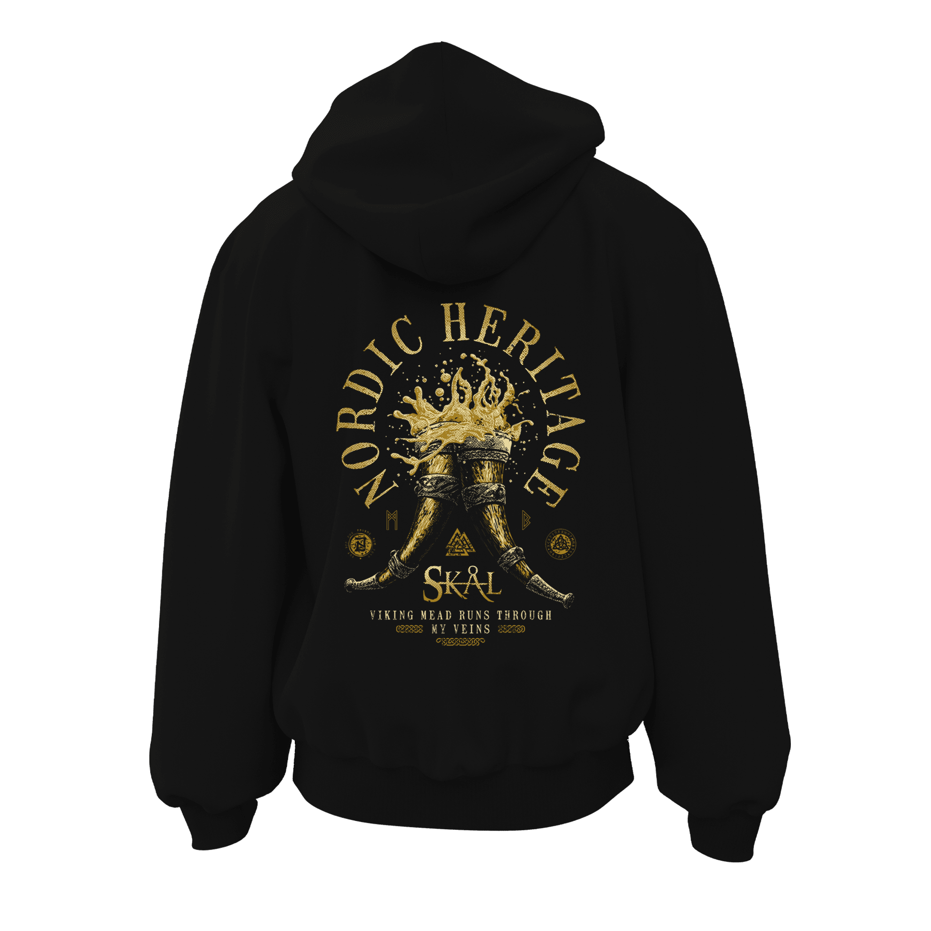  Nordic Heritage Ön Ve Arka  Baskılı  Nordic Series (Unisex  Fermuarlı Hoodie )