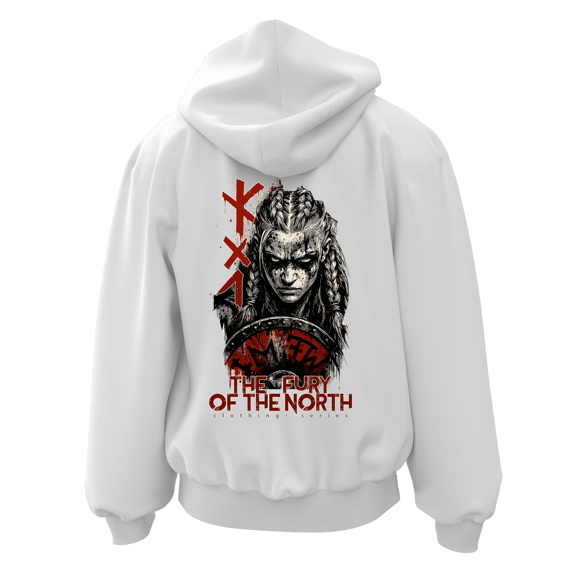  The Fury of the North  Ön Ve Arka  Baskılı  Nordic Series (Unisex  Fermuarlı Hoodie )