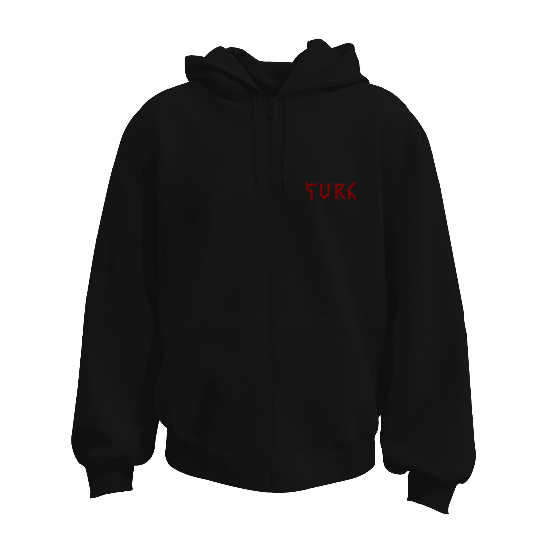 Kanlı Hilal Ön ve Arka Baskı    (Unisex Fermuarlı Hoodie )