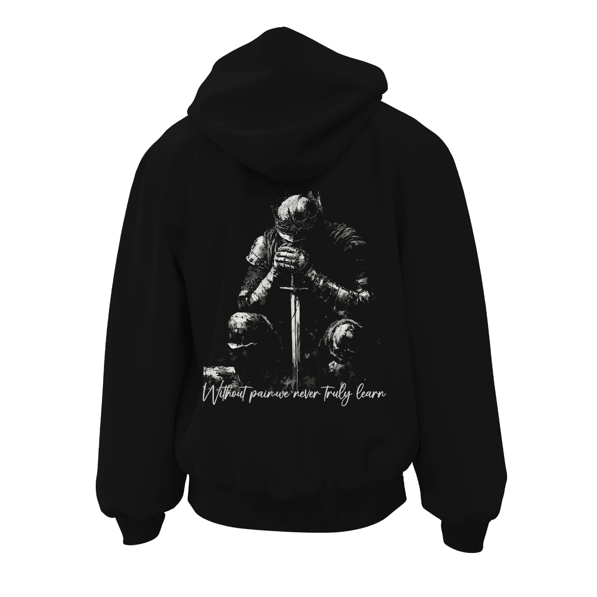 Without pain, we never truly learn  Axe Ön Ve Arka Baskılı (Unisex Fermuarlı Hoodie)