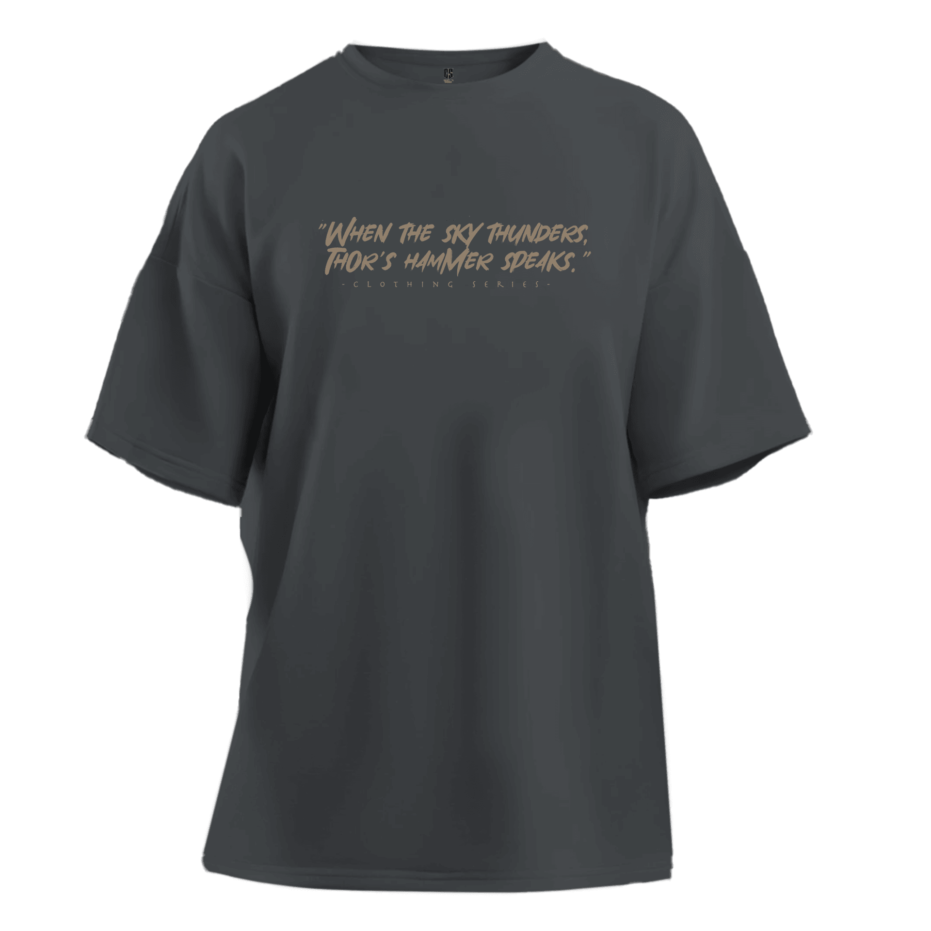 "When the sky thunders,  Thor's hammer speaks." Ön Ve Arka Baskılı Nordic(Unisex Tişört)