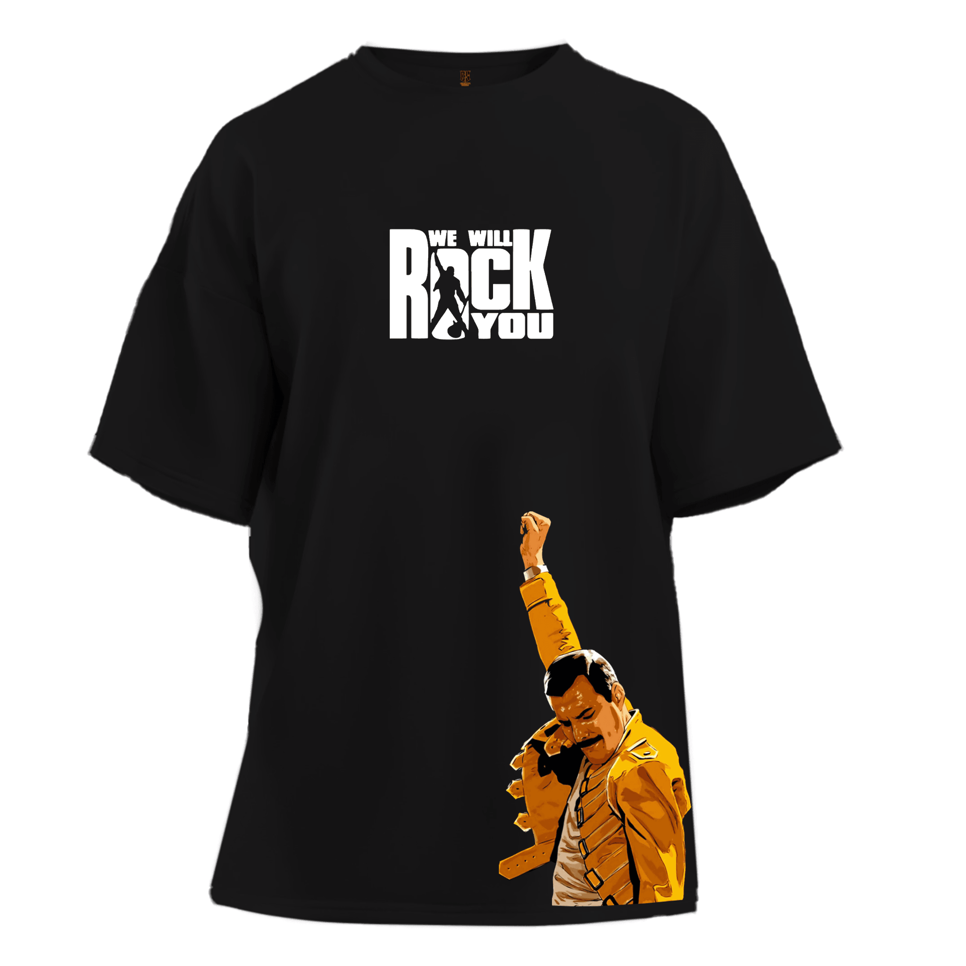 Queen We Will Rock You  Freddie Siluet Ön Baskılı (Unisex Tişört )