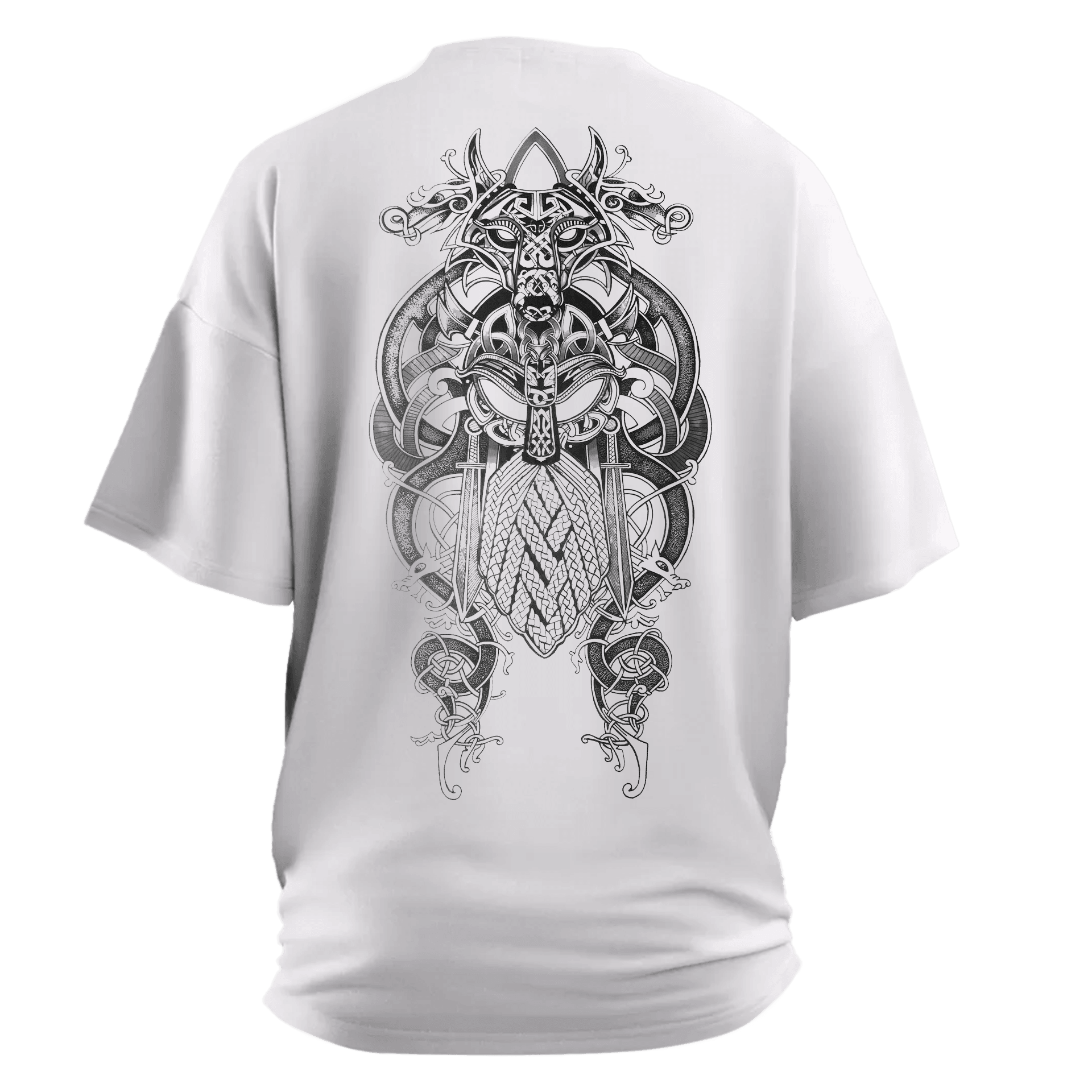 Nord Wolf  Ön Ve Arka Baskılı Nordic(Unisex Tişört)