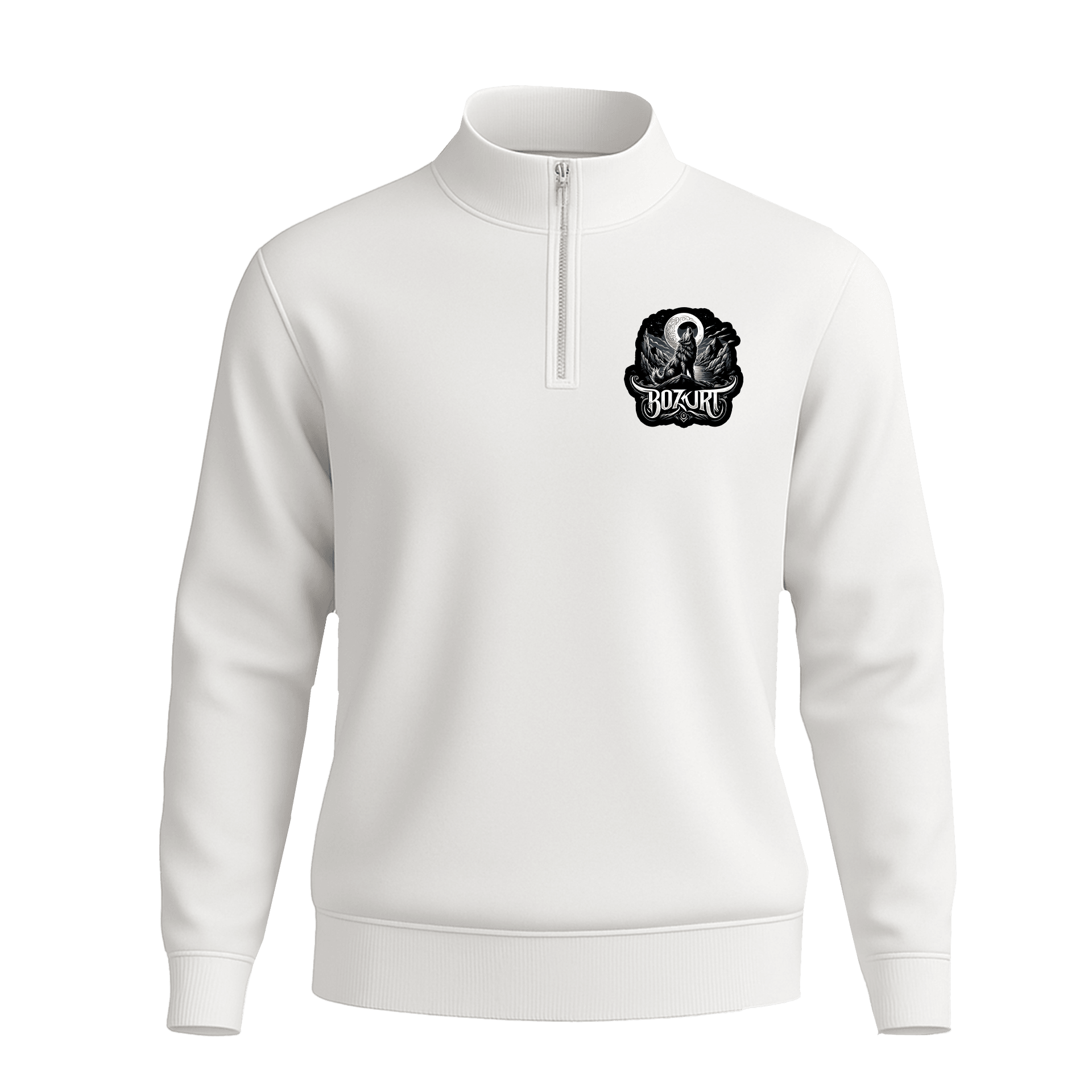 Bozkurt  Ön Ve Arka  Baskılı (Unisex Yarım Fermuarlı Sweat)