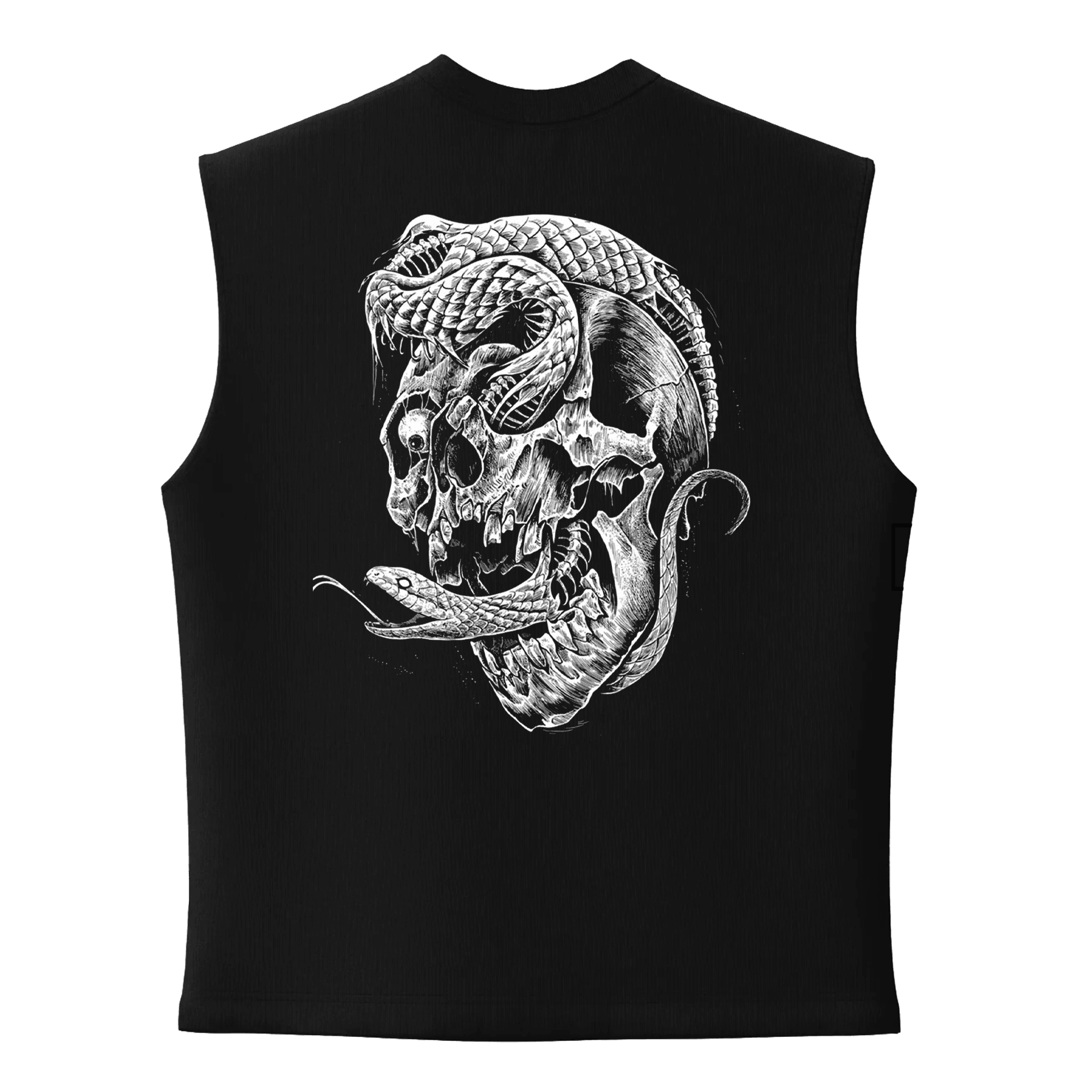 Snake Skull Gothic  Series Ön ve Arka  Baskılı (Unisex Sleeveless Atlet )