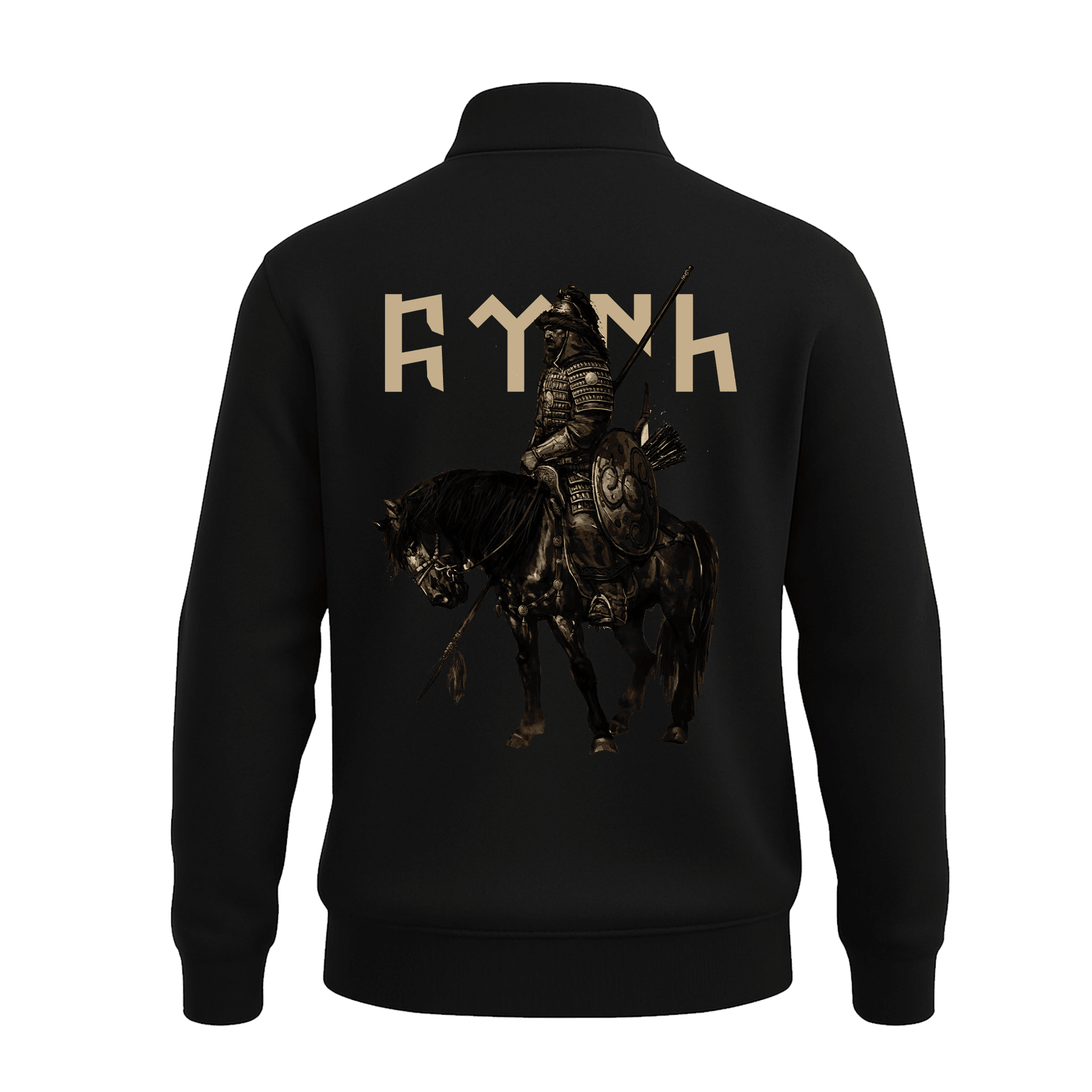 Türk Hakanı  Ön Ve Arka  Baskılı (Unisex Yarım Fermuarlı Sweat)