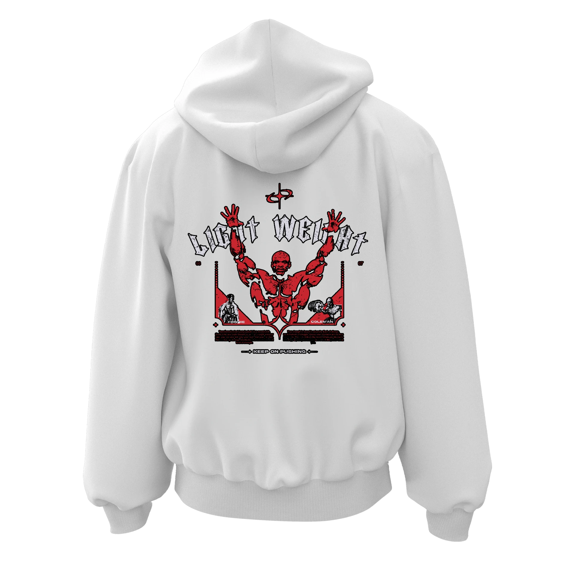 Light Weight Ronie Coleman Ön ve Aka Baskılı Spor Series (Unisex Fermuarlı)