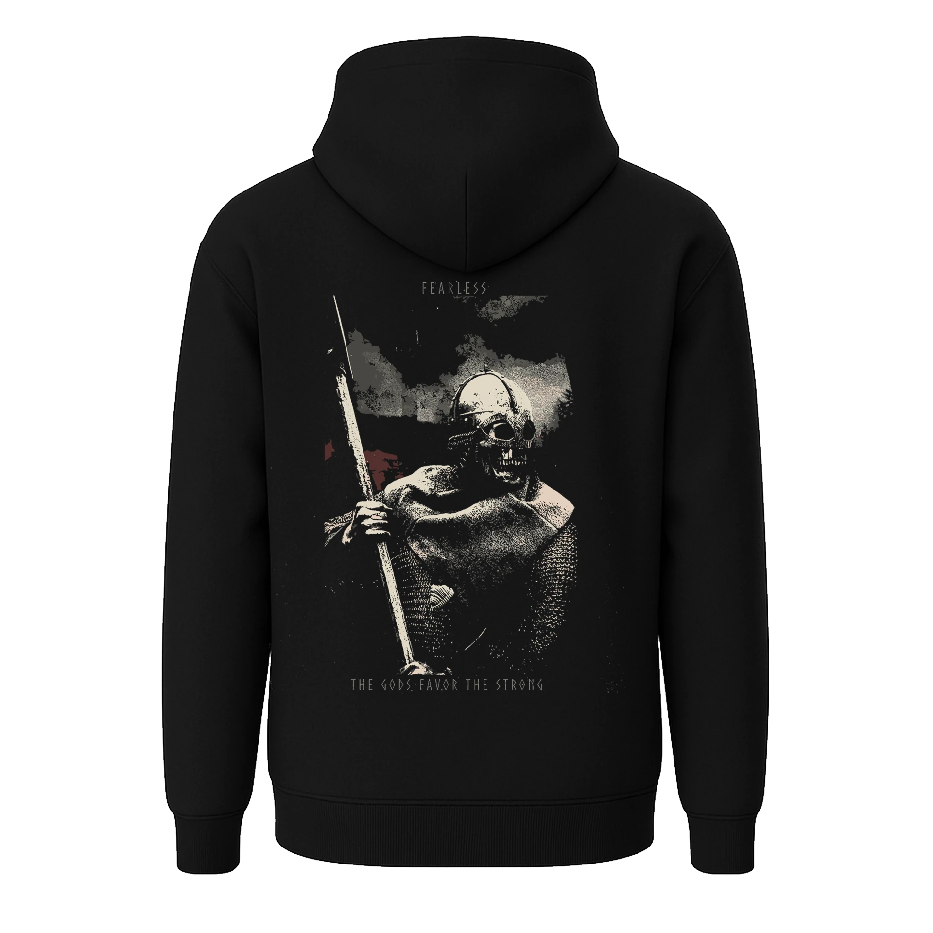 Fearles the god favor the Storng Ön Ve Arka Baskılı (Unisex Hoodie )