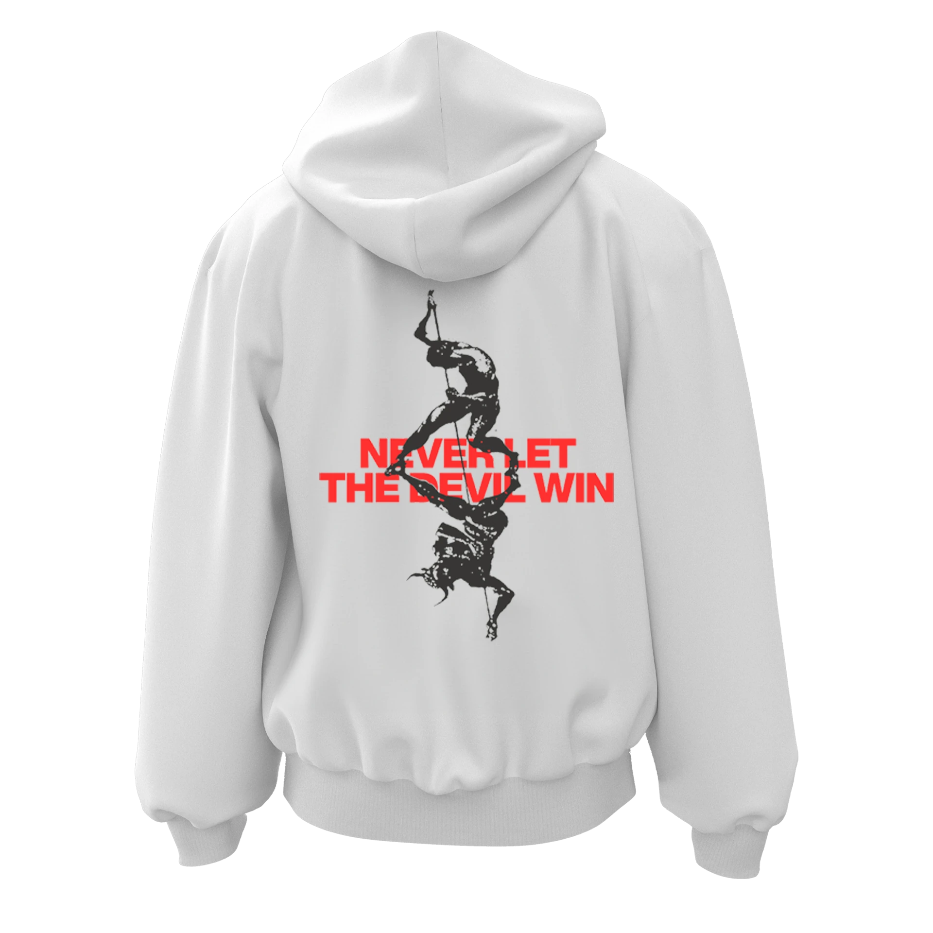 Never Let The Devil Win  Spor Series Ön ve Arka Baskılı(Unisex Fermuarlı Hoodie )