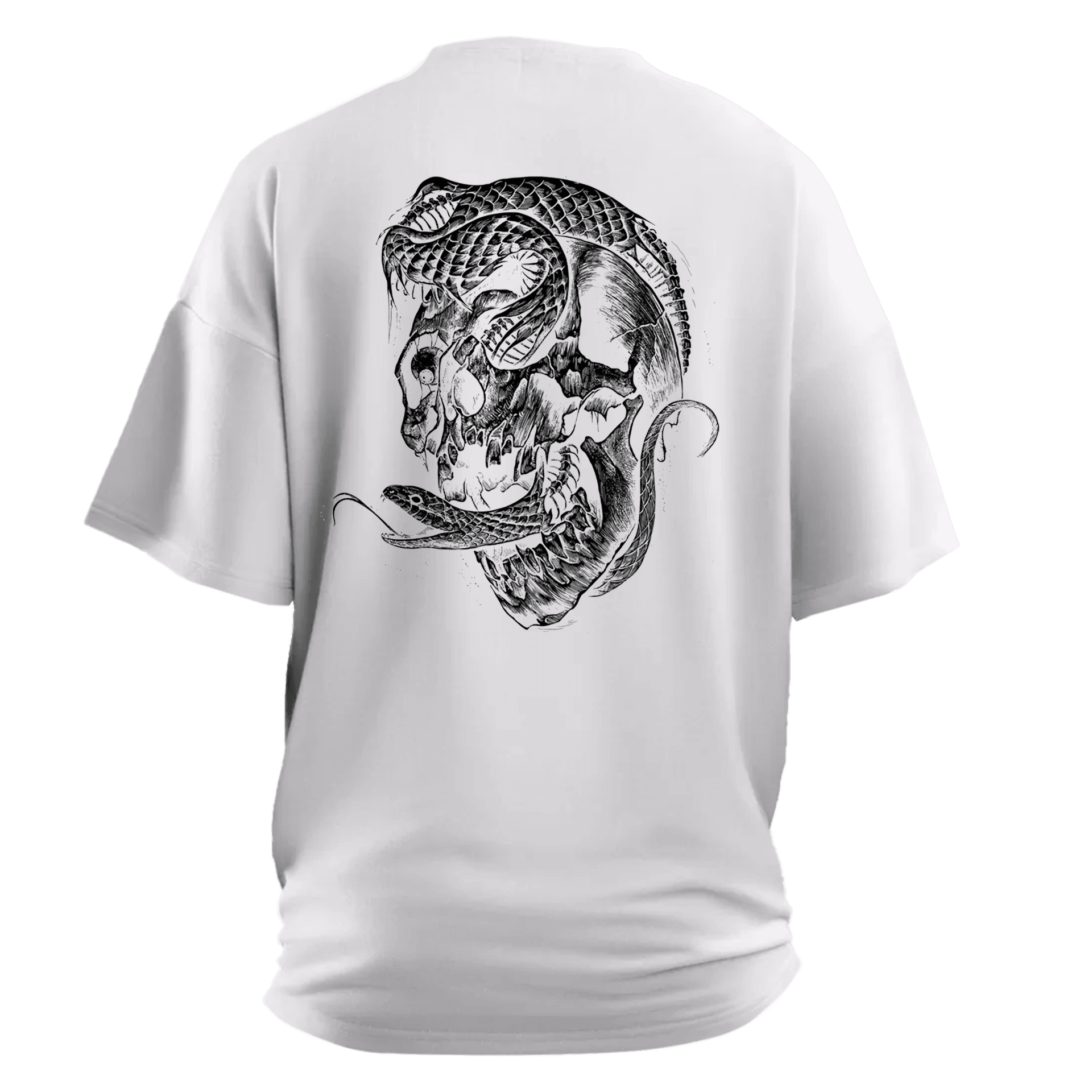Snake Skull Gothic Series Ön ve Arka Baskılı (Unisex Tişört)