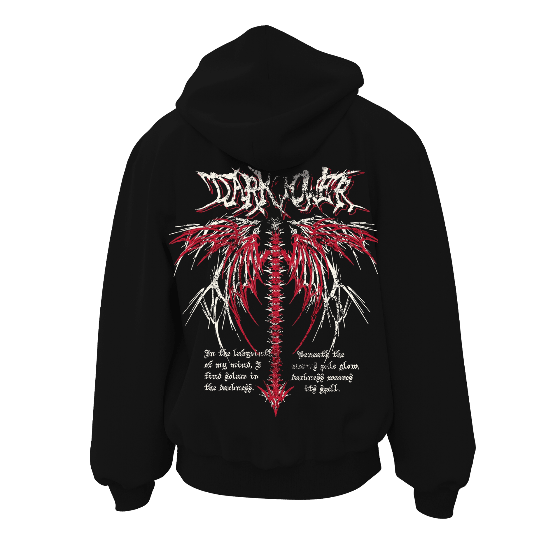Dark Wind  Ön Ve Arka  Baskılı  Gothic Series (Unisex Fermuarlı Hoodie )