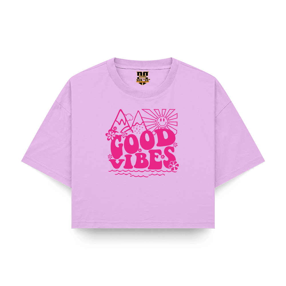 Good Vibes Baskılı Crop