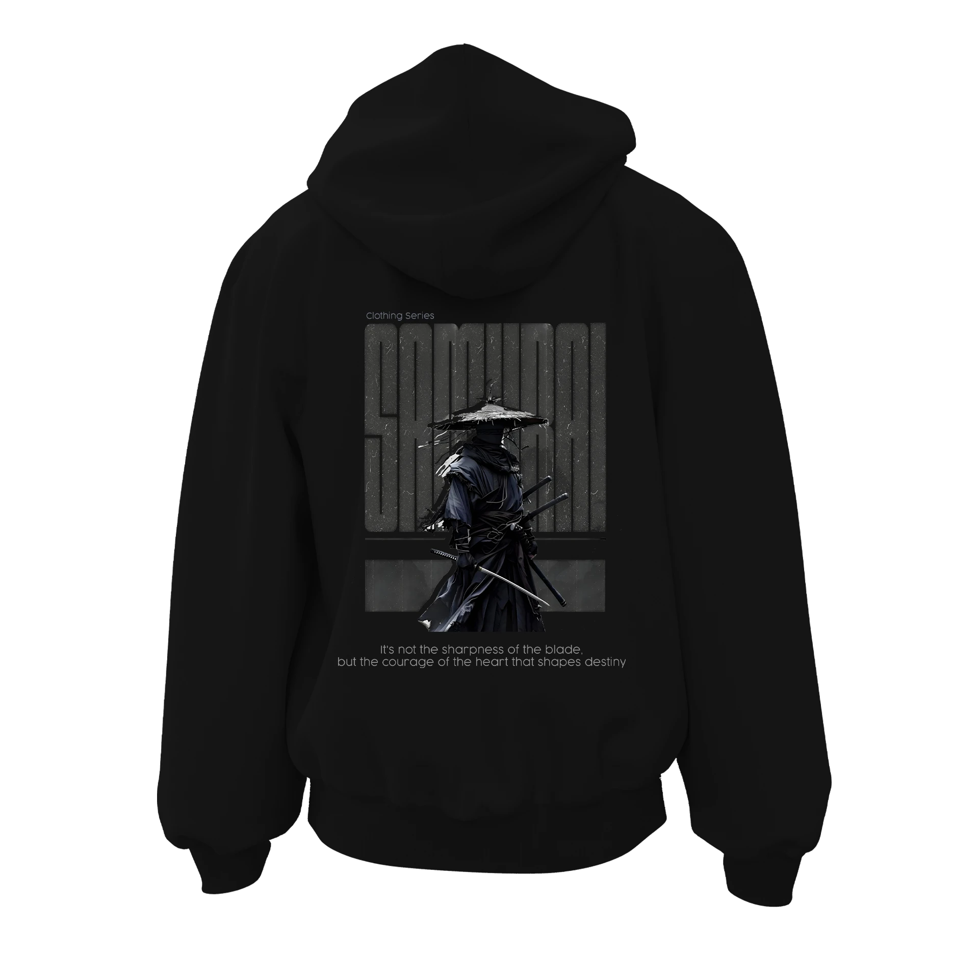 It's not the sharpness of the blade, but the courage of the heart that shapes destiny Ön Ve Arka Baskılı (Unisex Fermuarlı Hoodie)