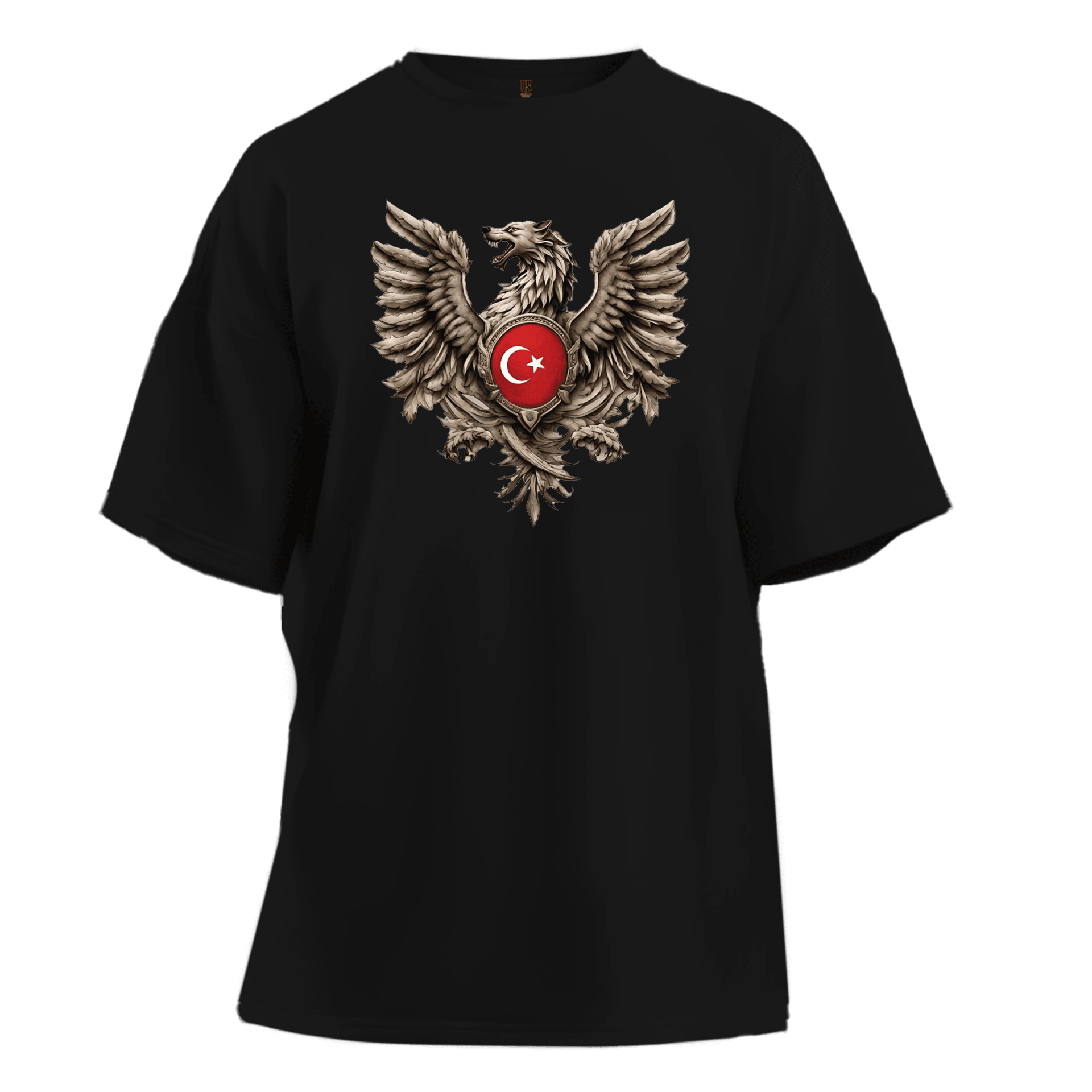 Türk Kanatlı Kurt Ön  Baskılı   (Unisex Tişört)